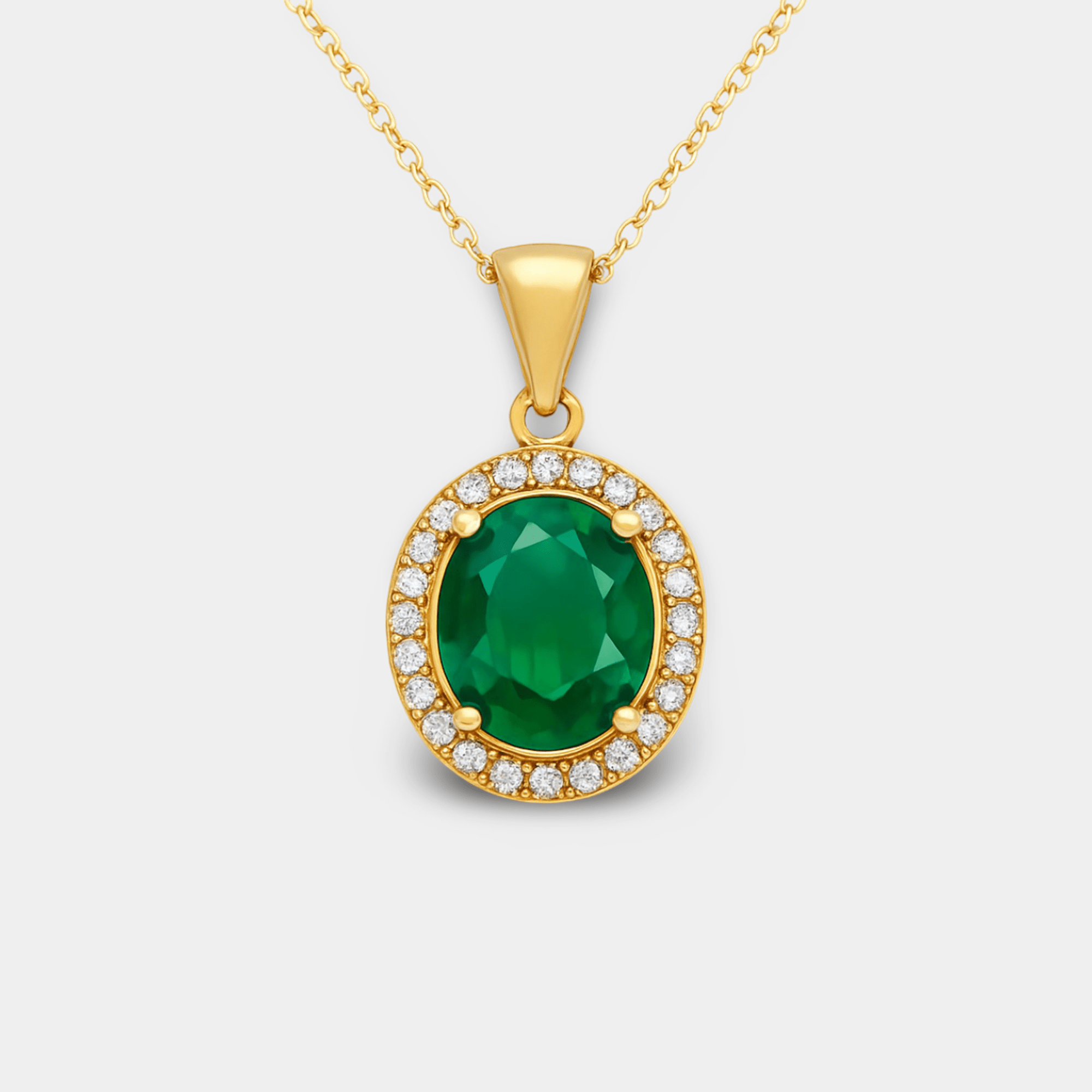 Lyra Oval Halo Pendant - MH ELEGANCE - Lyra Oval Halo Pendant - MH ELEGANCE -