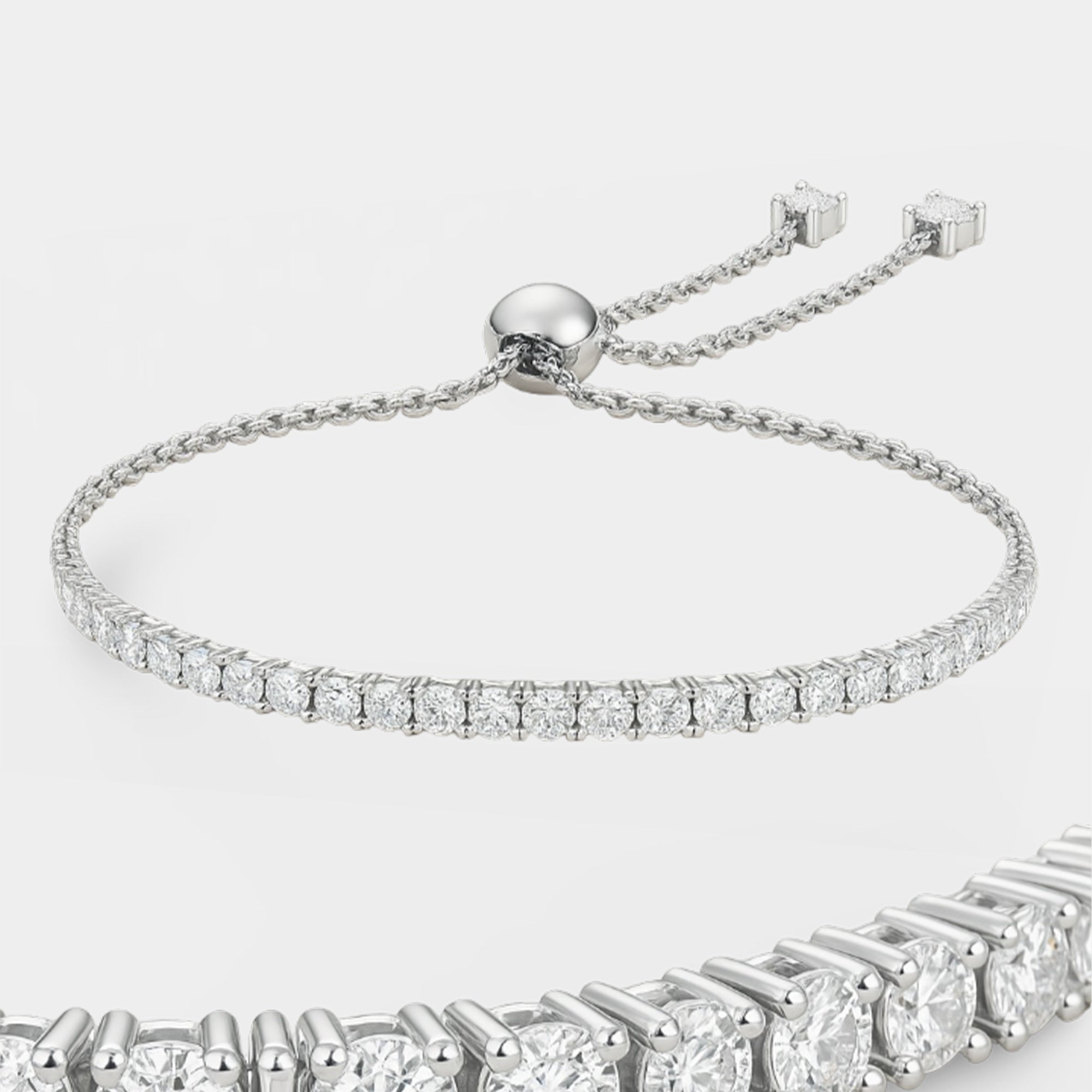 Moissanite Adjustable Tennis Bracelet - MH ELEGANCE - Moissanite Adjustable Tennis Bracelet - MH ELEGANCE -