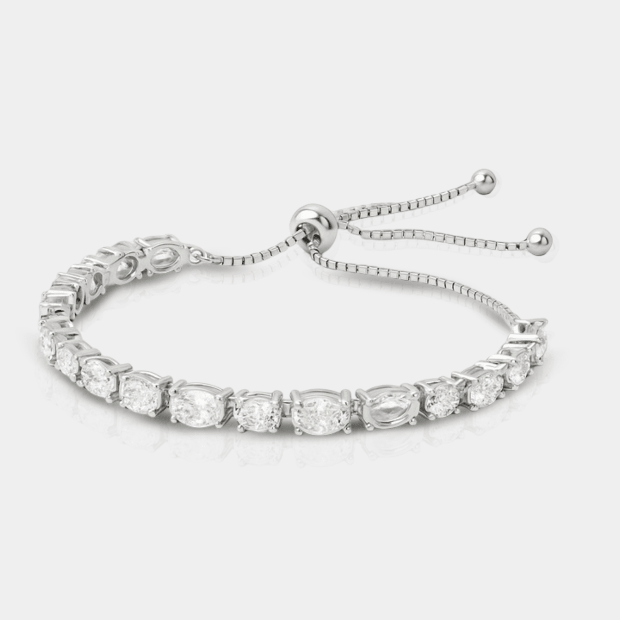 Moissanite Bolo Tennis Bracelet | 14K Gold | Adjustable Luxury Sparkle - MH ELEGANCE - Moissanite Bolo Tennis Bracelet - MH ELEGANCE - bracelet