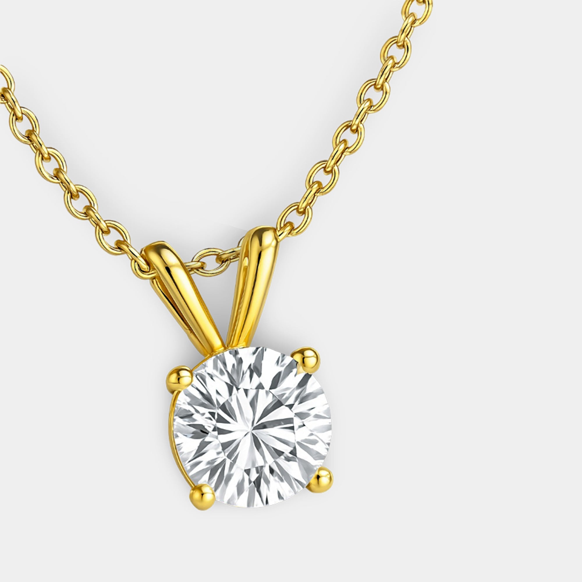 Natural Diamond 4-Prong Pendant - MH ELEGANCE - Natural Diamond 4-Prong Pendant - MH ELEGANCE -