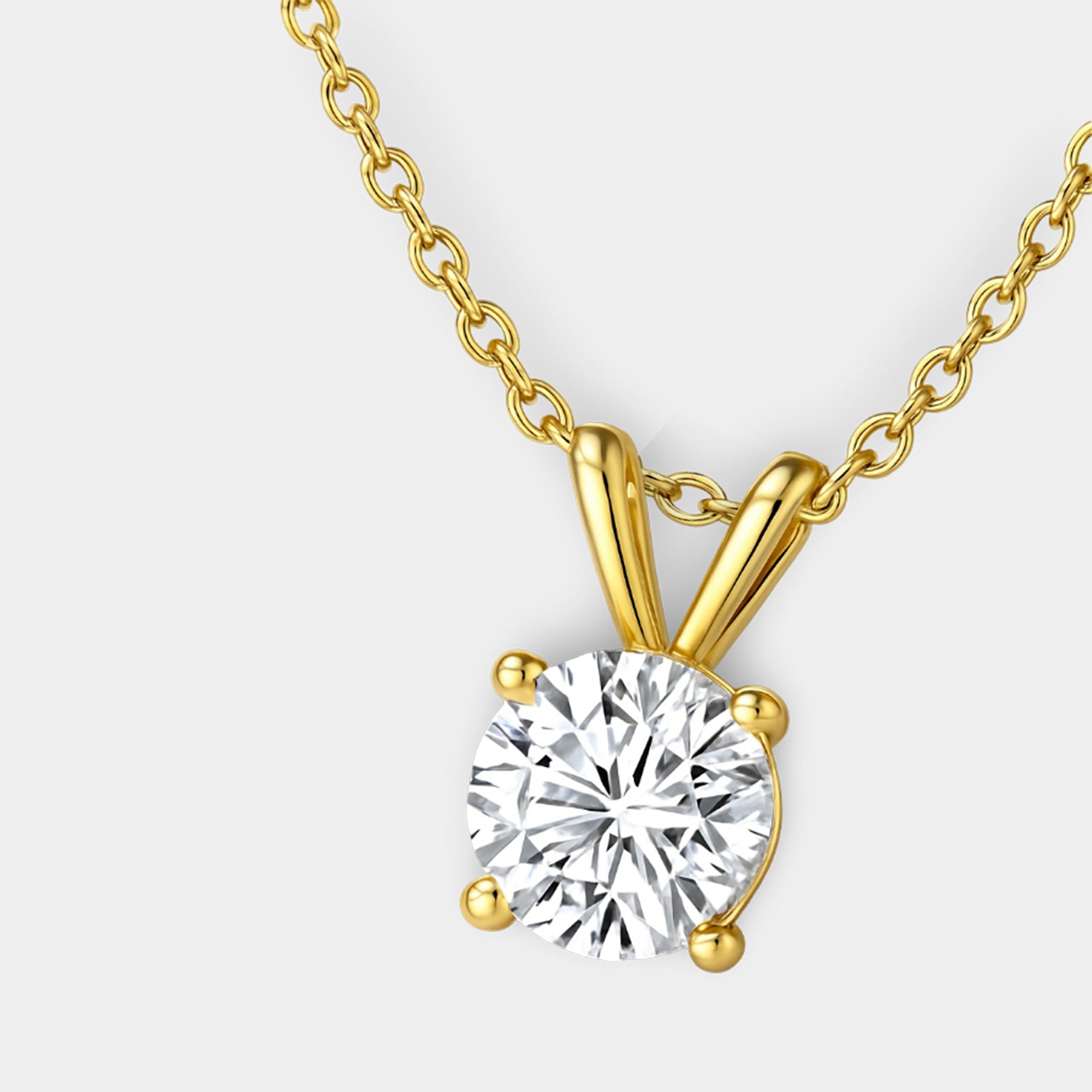Natural Diamond 4-Prong Pendant - MH ELEGANCE - Natural Diamond 4-Prong Pendant - MH ELEGANCE -