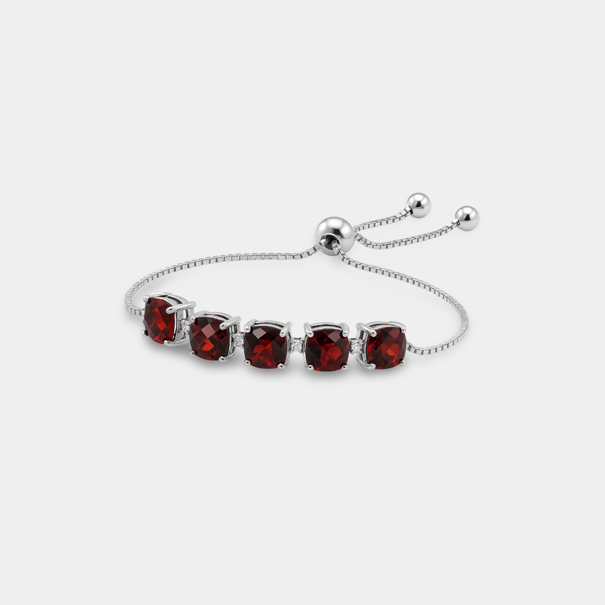 Nira Garnet Cushion Tennis Bracelet - MH ELEGANCE - Nira Garnet Cushion Tennis Bracelet - MH ELEGANCE -