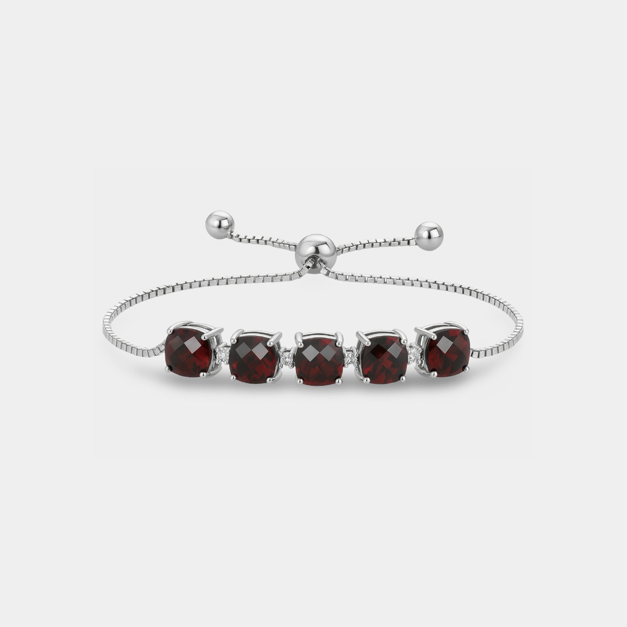 Nira Garnet Cushion Tennis Bracelet - MH ELEGANCE - Nira Garnet Cushion Tennis Bracelet - MH ELEGANCE -
