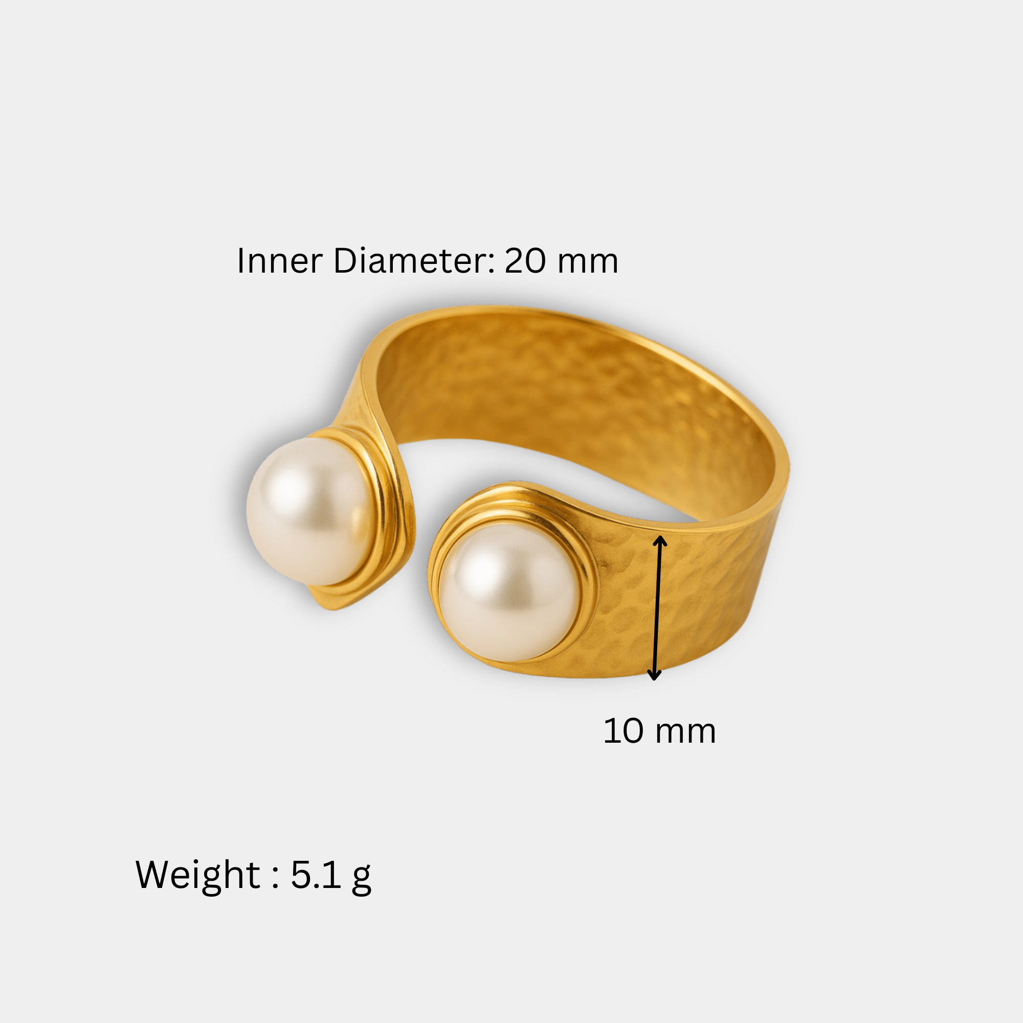 Opulent duo pearl ring shown with MH Elegance gift-ready jewelry packaging