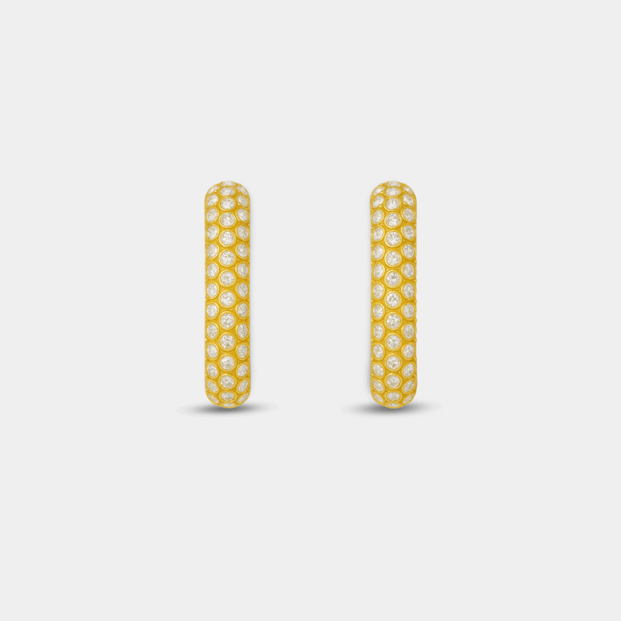 Pavé Hoop Earrings | Cubic Zirconia | 14K Gold Full Sparkle Hoops – MH ELEGANCE - MH ELEGANCE - Pavé Hoop Earrings - MH ELEGANCE -