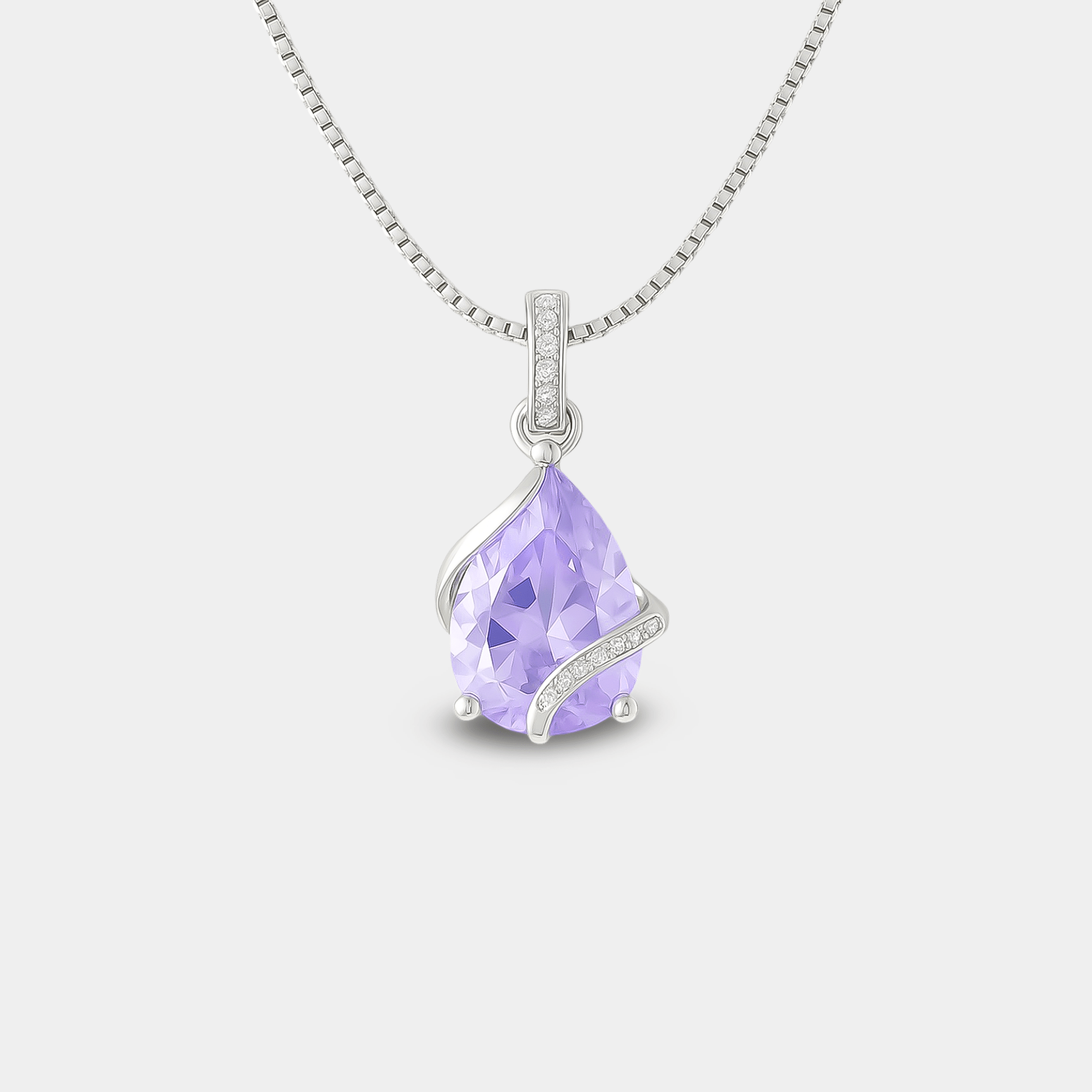 Pear-Cut Alexandrite Birthstone Pendant - MH ELEGANCE - Pear-Cut Alexandrite Birthstone Pendant - MH ELEGANCE -