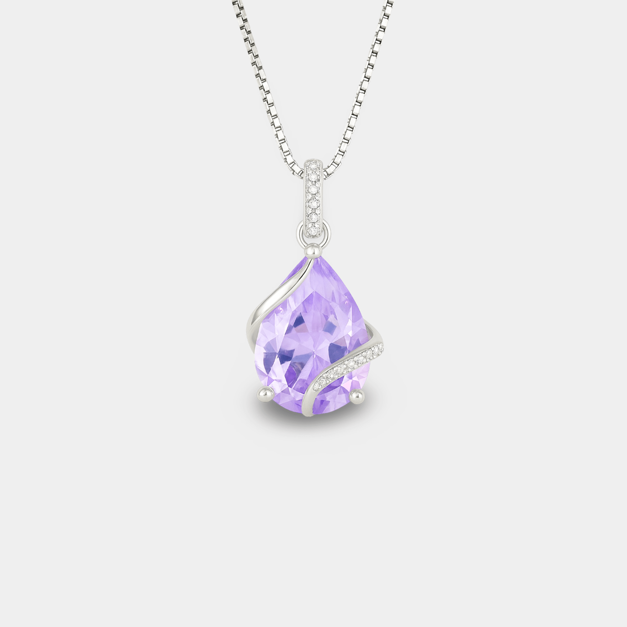 Pear-Cut Alexandrite Birthstone Pendant - MH ELEGANCE - Pear-Cut Alexandrite Birthstone Pendant - MH ELEGANCE -