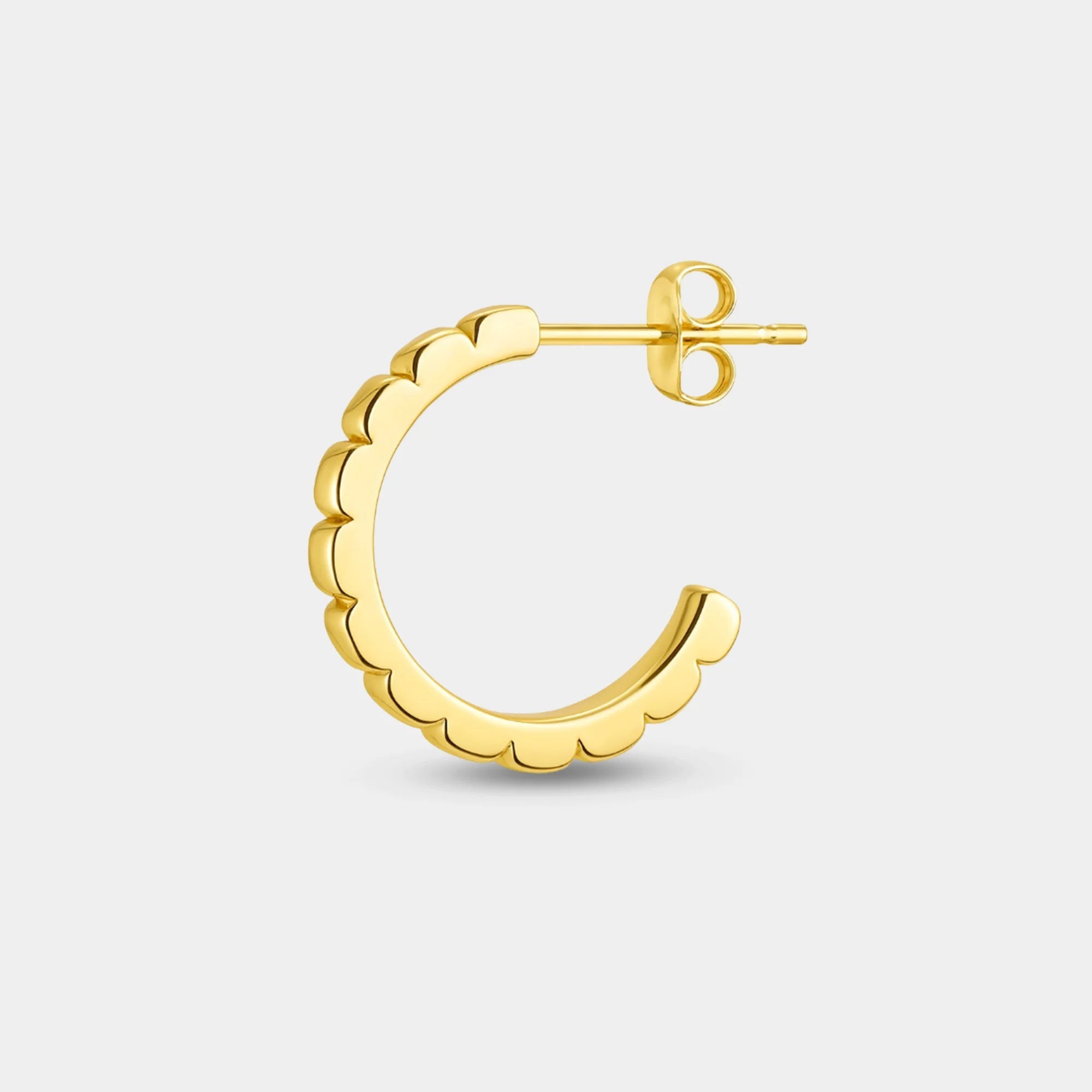 Ribbed Hoop Earrings - MH ELEGANCE - Ribbed Hoop Earrings -