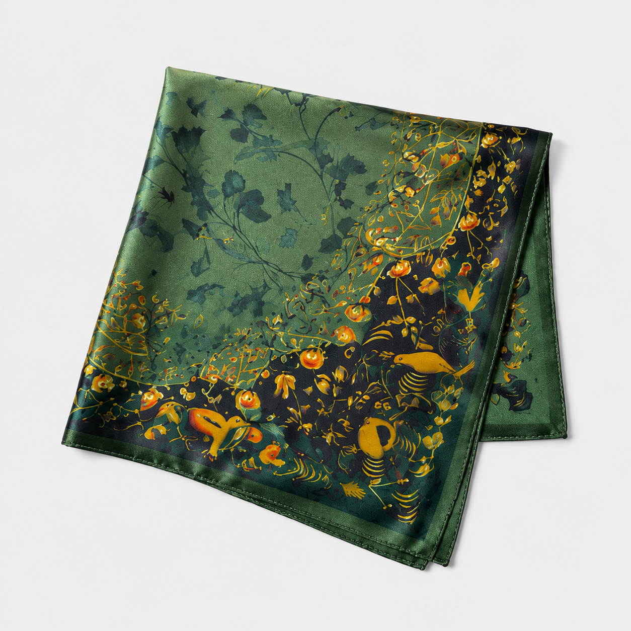 Mulberry silk scarf styled as luxury hair wrap and head covering, demonstrating protective styling benefits for hair care
