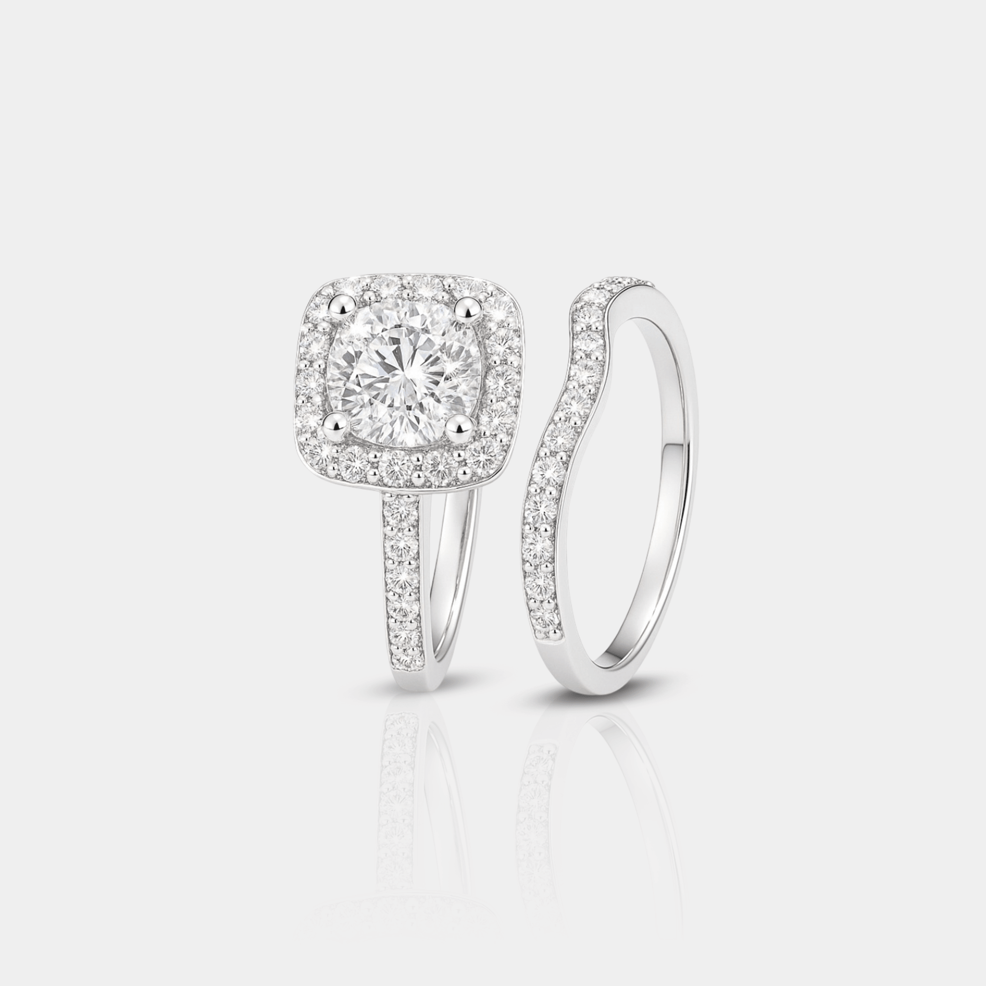 Scarlett Two-in-One Halo Ring Set - MH ELEGANCE - Scarlett Two-in-One Halo Ring Set -