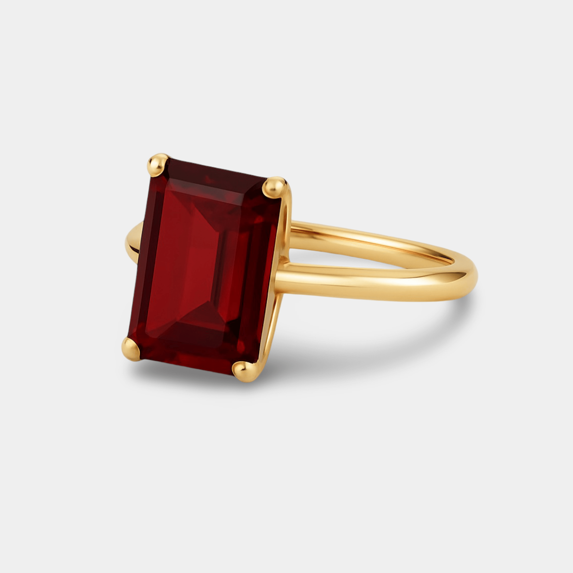 Sena Garnet Solitaire Engagement Ring - MH ELEGANCE - Sena Garnet Solitaire Engagement Ring - MH ELEGANCE -