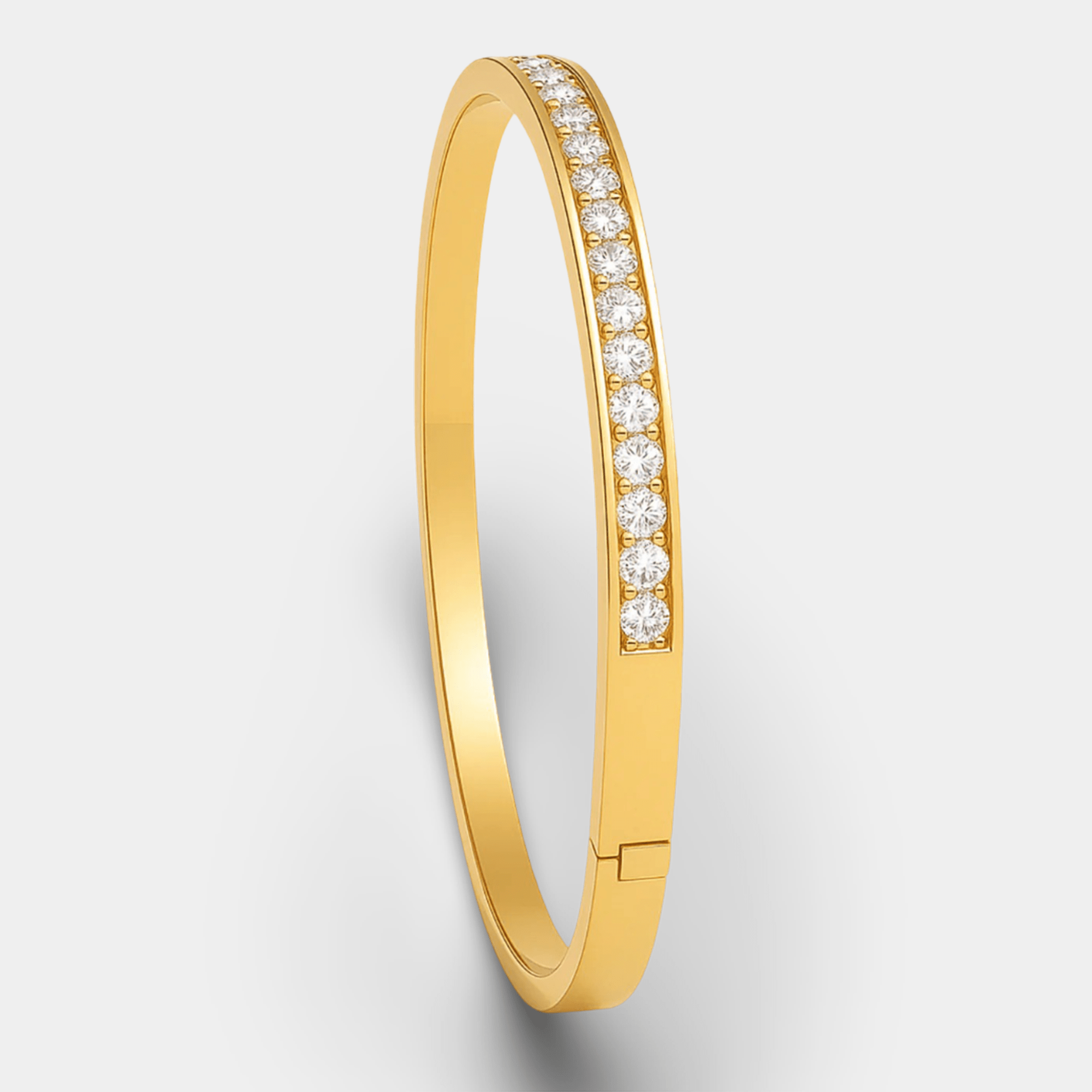 Waterproof 18K gold plated stainless steel bracelet for women, side view