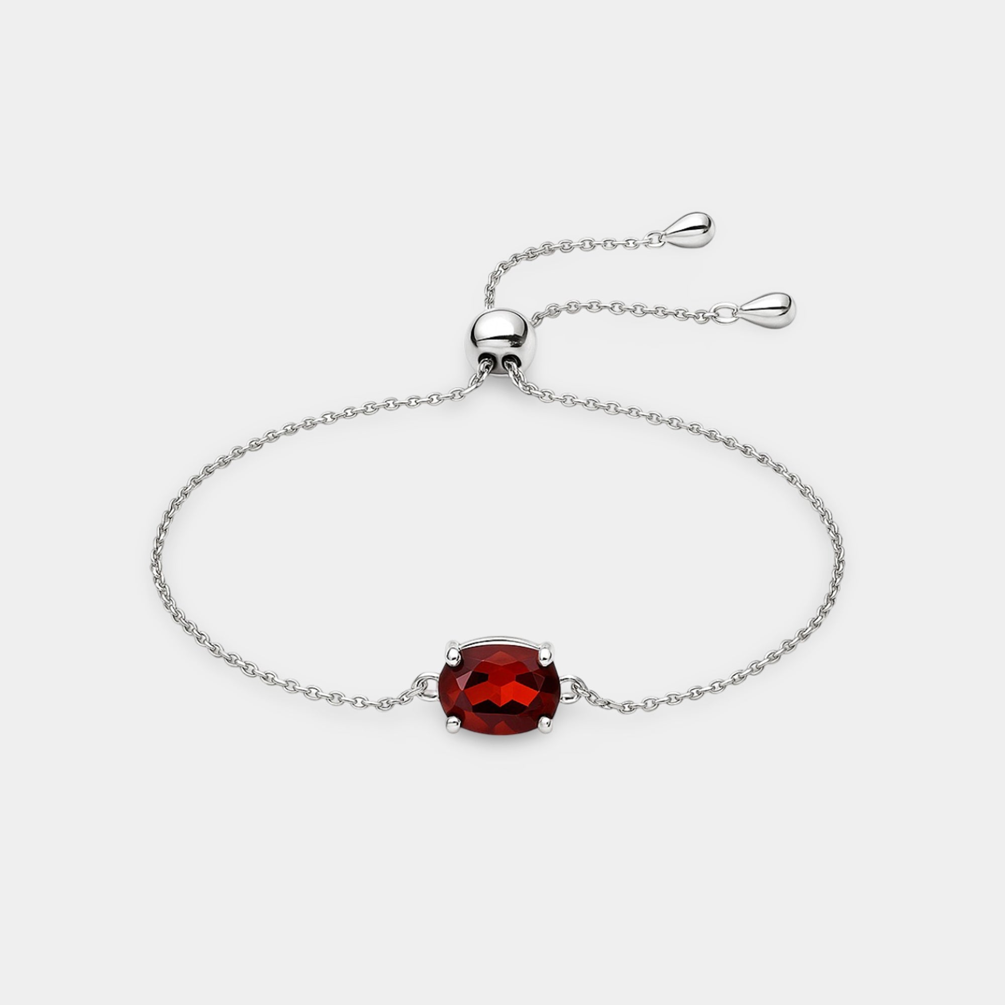 Sola Garnet Solitaire Bolo Bracelet - MH ELEGANCE - Sola Garnet Solitaire Bolo Bracelet - MH ELEGANCE - bracelet