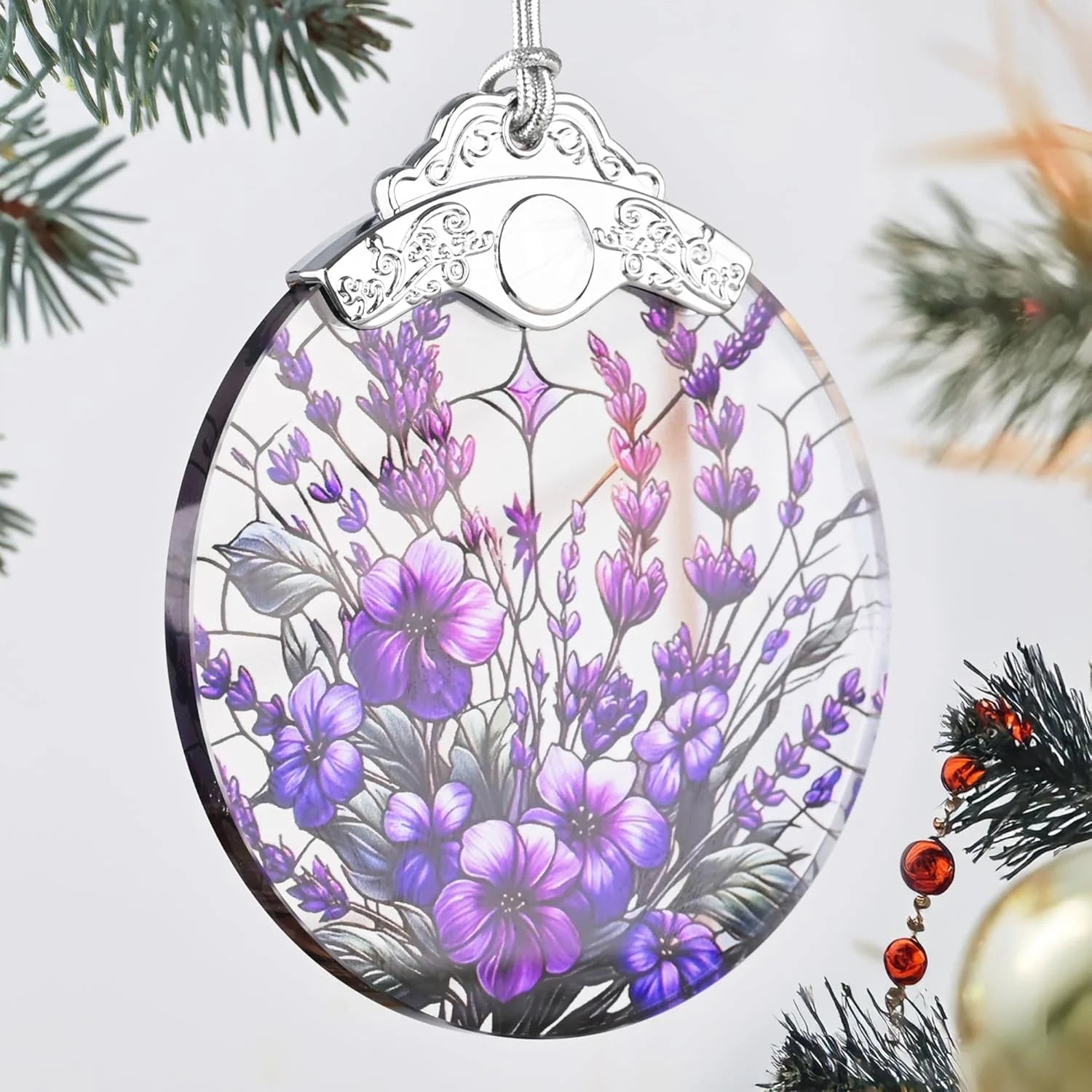 Stained Glass Christmas Ornament - MH ELEGANCE - Stained Glass Christmas Ornament -