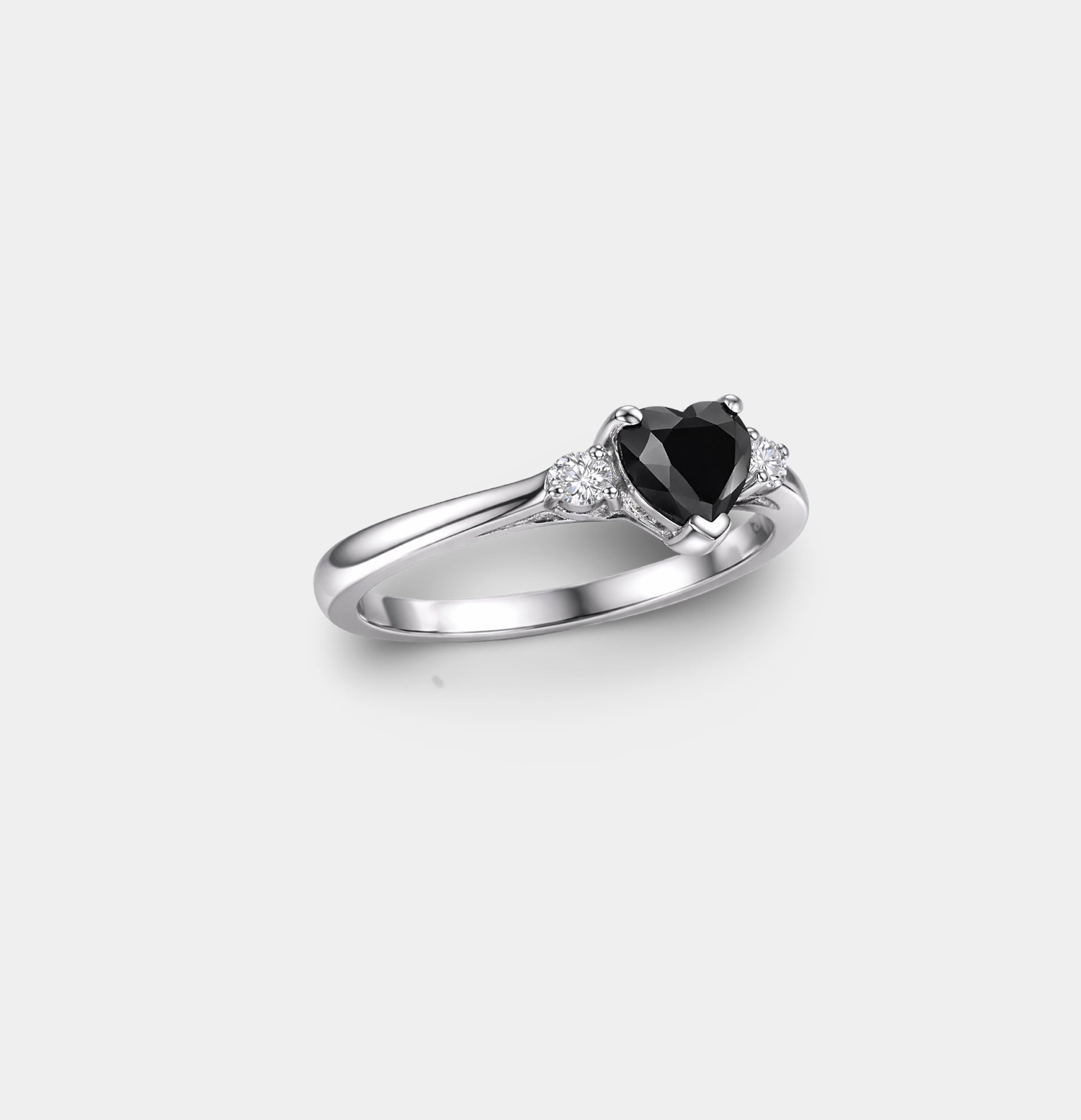 Sterling Silver Celestial Heart Glow Ring - MH ELEGANCE - Sterling Silver Celestial Heart Glow Ring - Ring
