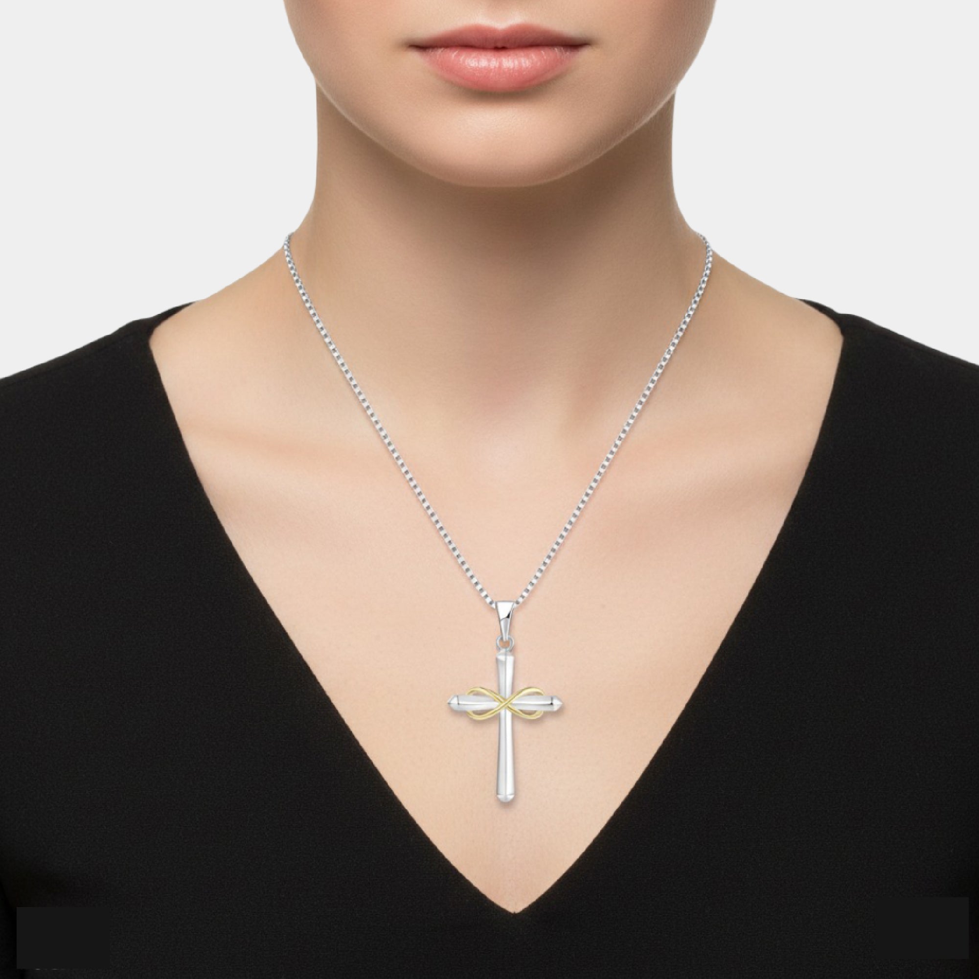 Sterling Silver Cross Necklace | Eternal Halo Birthstone | Faith & Love Symbol – MH ELEGANCE - MH ELEGANCE - Sterling Silver Cross Necklace | Eternal Halo Birthstone | Faith & Love Symbol – MH ELEGANCE -