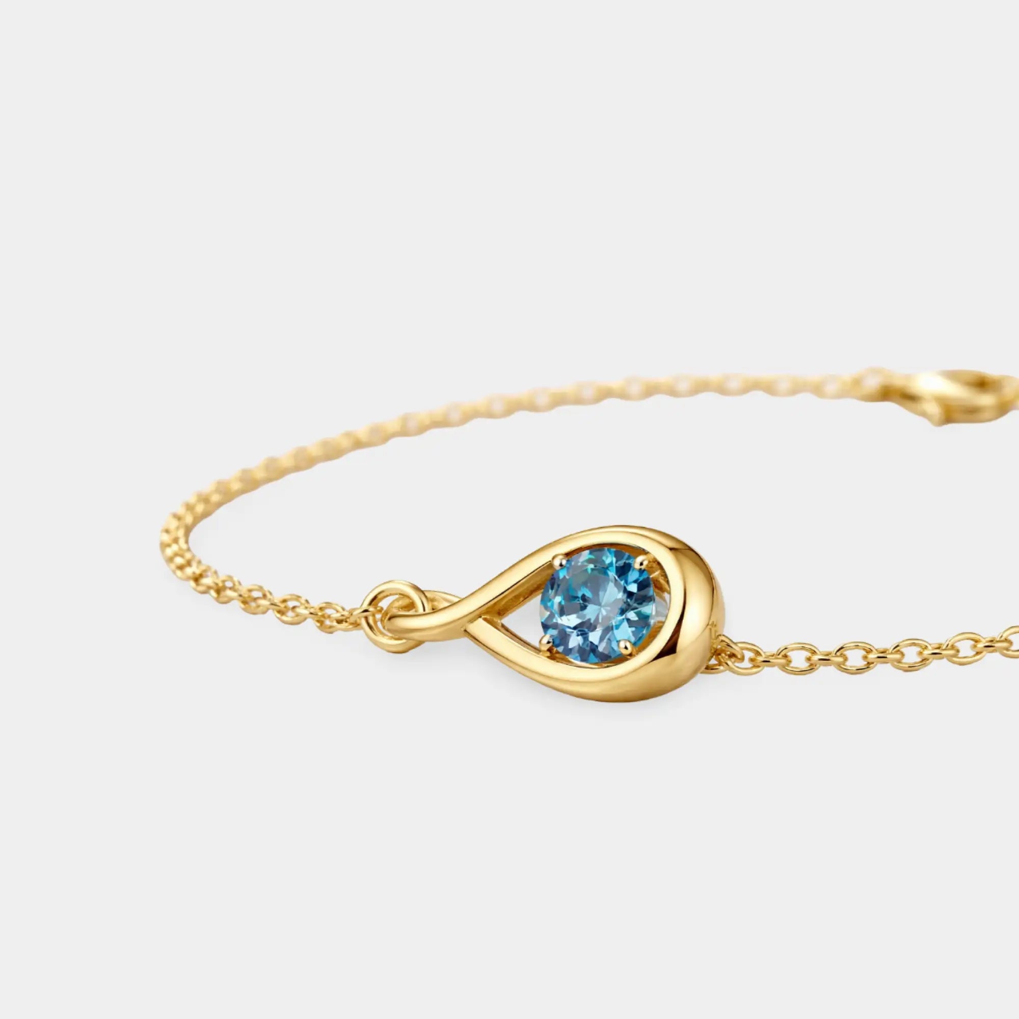 Sterling Silver Eternal Love Infinity Blue Topaz Bracelet - MH ELEGANCE - Sterling Silver Eternal Love Infinity Blue Topaz Bracelet - bracelet