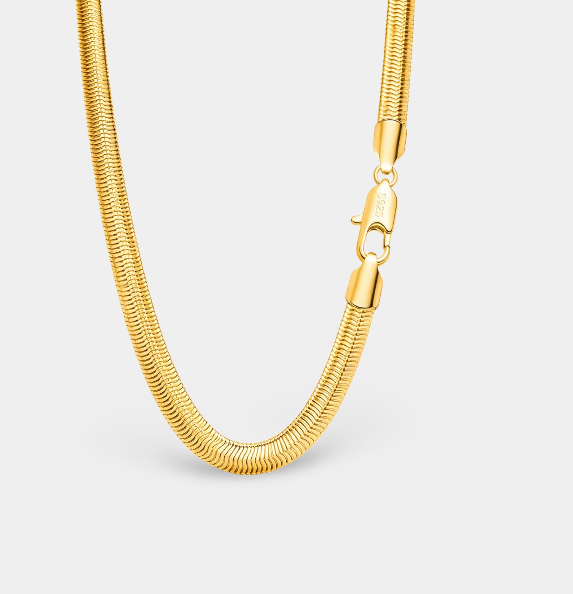 Sterling Silver Flat Snake Milano Prestige Chain - MH ELEGANCE - Sterling Silver Flat Snake Milano Prestige Chain - Necklace