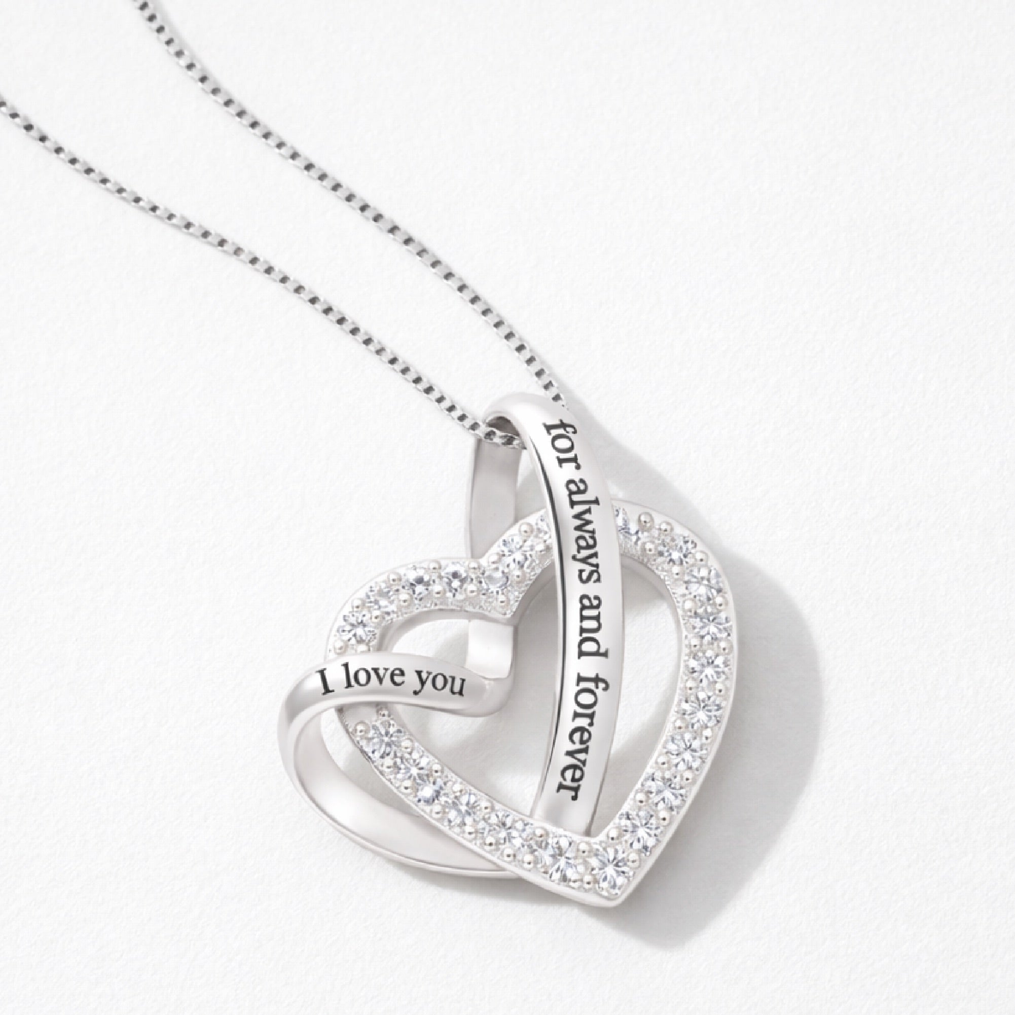 Sterling Silver Love Heart Necklace - MH ELEGANCE - Sterling Silver Love Heart Necklace -