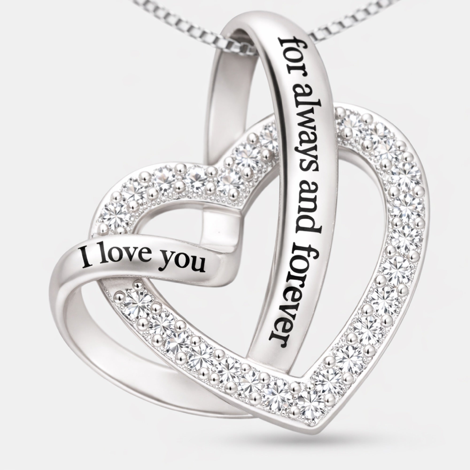 Sterling Silver Love Heart Necklace - MH ELEGANCE - Sterling Silver Love Heart Necklace -
