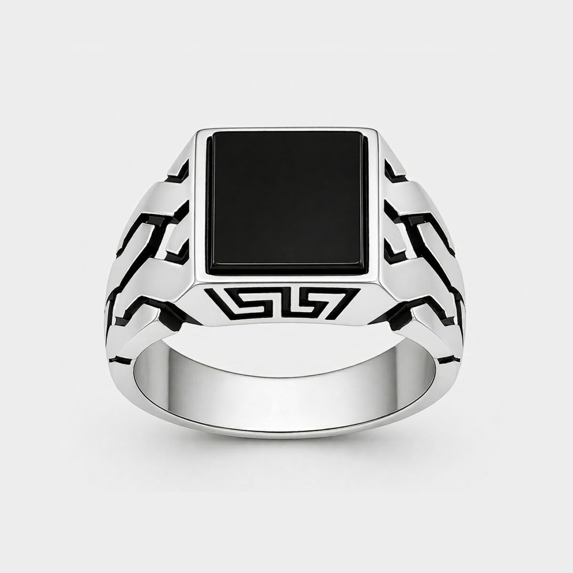 Sterling Silver Luxe Cuban Link Black Onyx Ring | Premium Men's Ring | Luxury – MH ELEGANCE - MH ELEGANCE - Sterling Silver Luxe Cuban Link Black Onyx Ring | Premium Men's Ring | Luxury – MH ELEGANCE - Ring