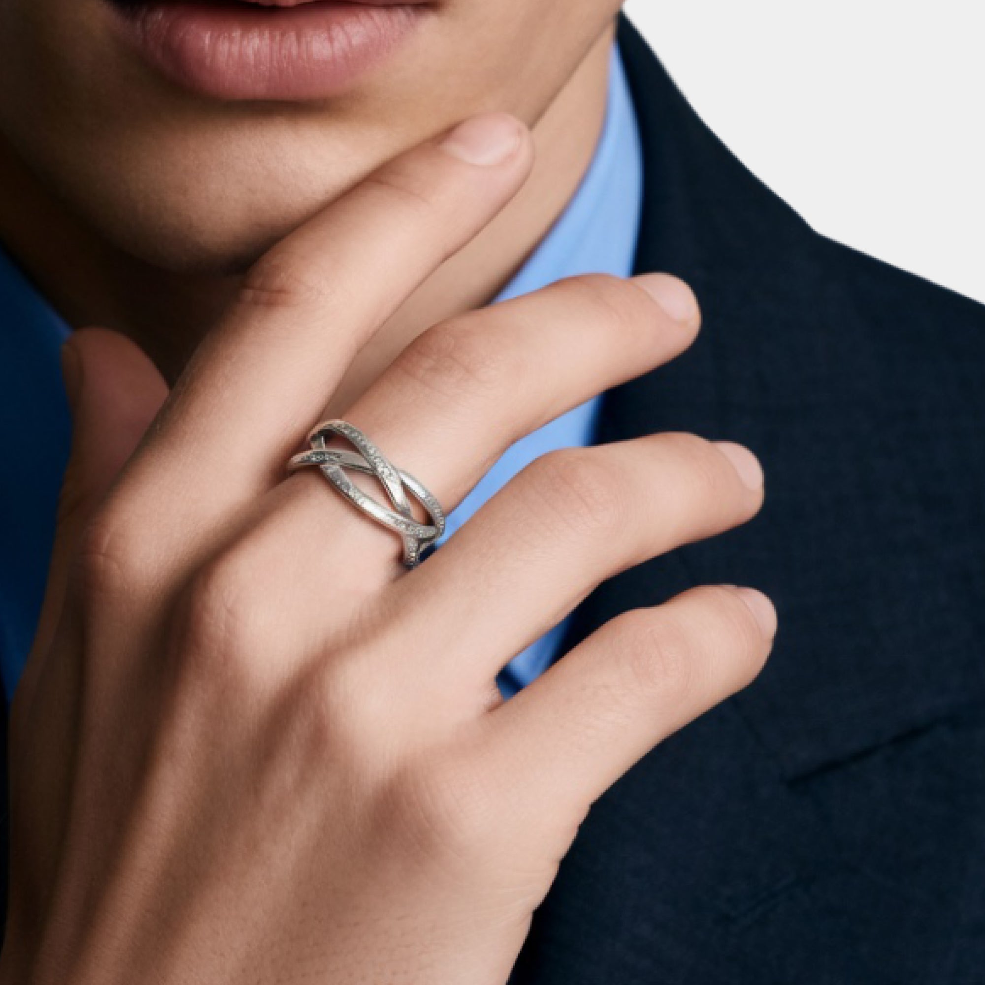 Sterling Silver Luxury Vintage Adjustable Ring | Classic Heritage Jewelry Design - MH ELEGANCE - Sterling Silver Luxury Vintage Adjustable Ring | Classic Heritage Jewelry Design - Ring