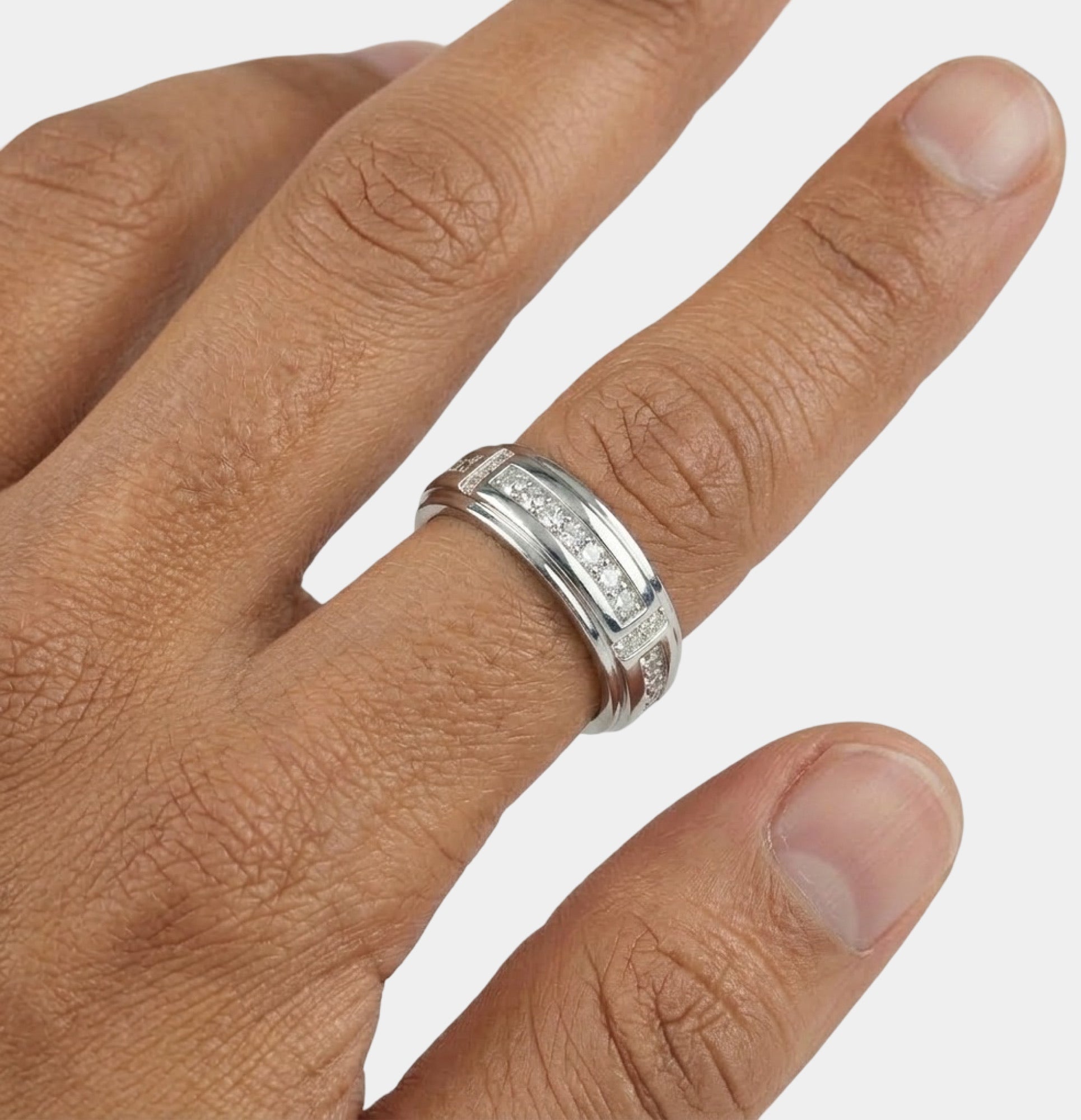 Sterling Silver Royal Brilliance Wedding Band | Premium Cubic Zirconia Ring - MH ELEGANCE - Sterling Silver Royal Brilliance Wedding Band | Premium Cubic Zirconia Ring - Ring