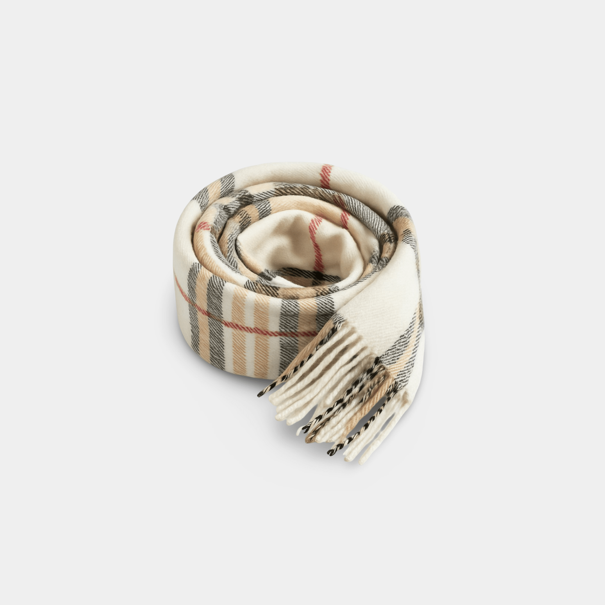 Super Soft Ivory Plaid Winter Scarf | Cashmere-Feel Premium | Luxury Warmth - MH ELEGANCE - Super Soft Ivory Plaid Winter Scarf | Cashmere-Feel Premium | Luxury Warmth -