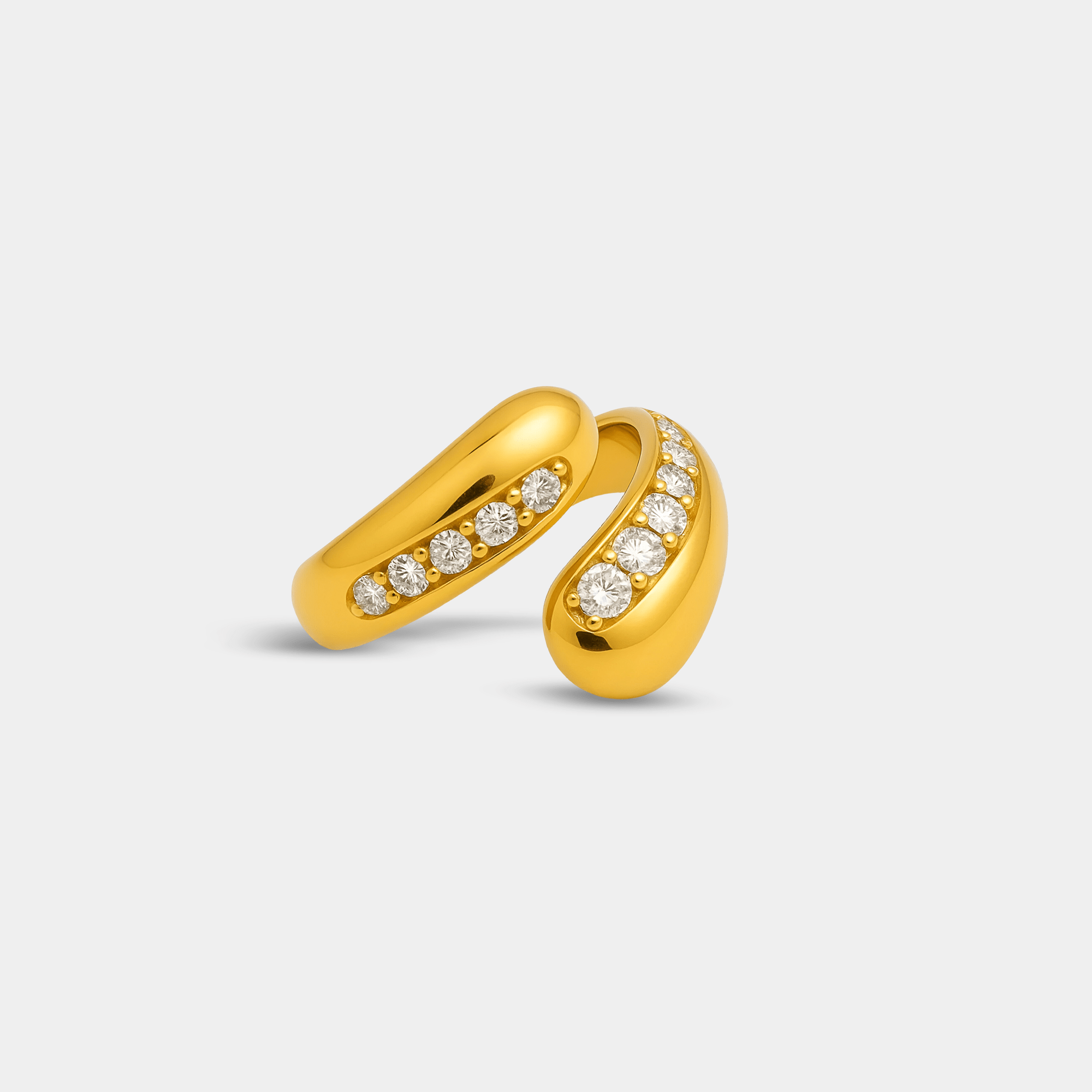 Swirl Zircon Ring | Elegant Swirl Design | Cubic Zirconia | 14K Gold – MH ELEGANCE - MH ELEGANCE - Swirl Zircon Ring - MH ELEGANCE -