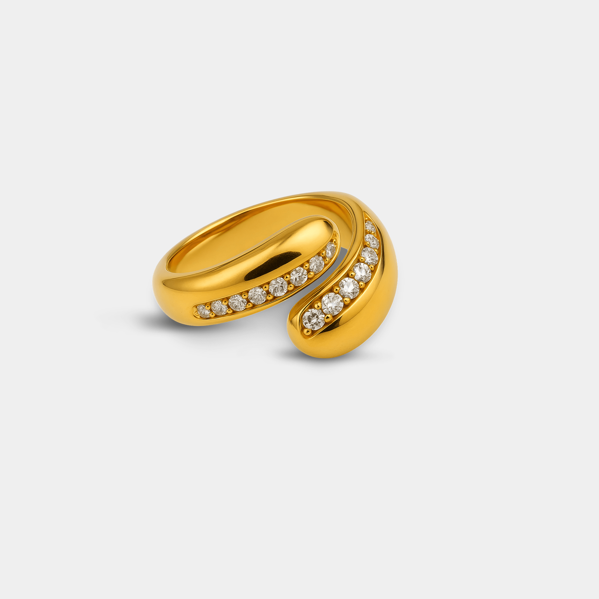 Swirl Zircon Ring | Elegant Swirl Design | Cubic Zirconia | 14K Gold – MH ELEGANCE - MH ELEGANCE - Swirl Zircon Ring - MH ELEGANCE -