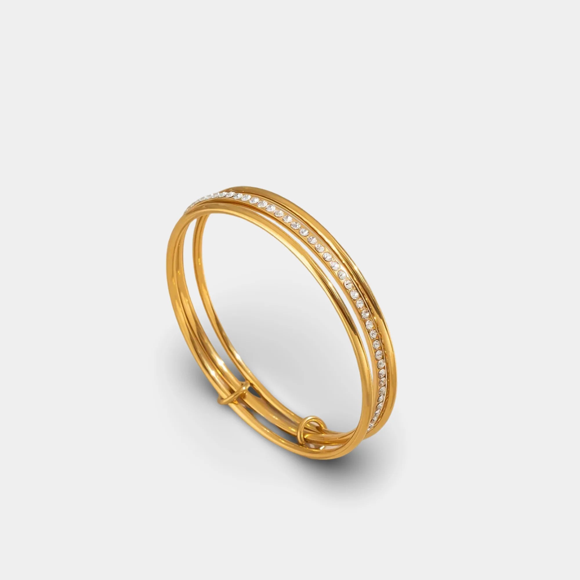 Triple-Interlocked Stackable Bangle - MH ELEGANCE - Triple-Interlocked Stackable Bangle -