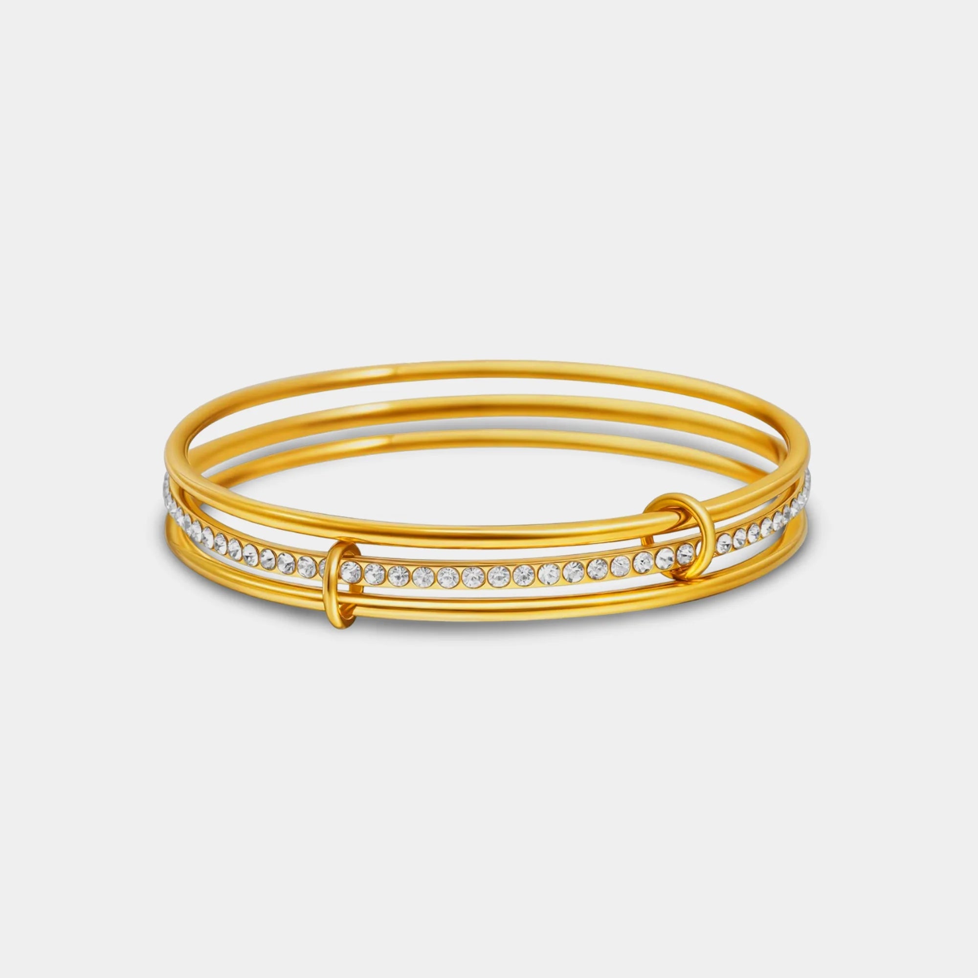 Triple-Interlocked Stackable Bangle - MH ELEGANCE - Triple-Interlocked Stackable Bangle -