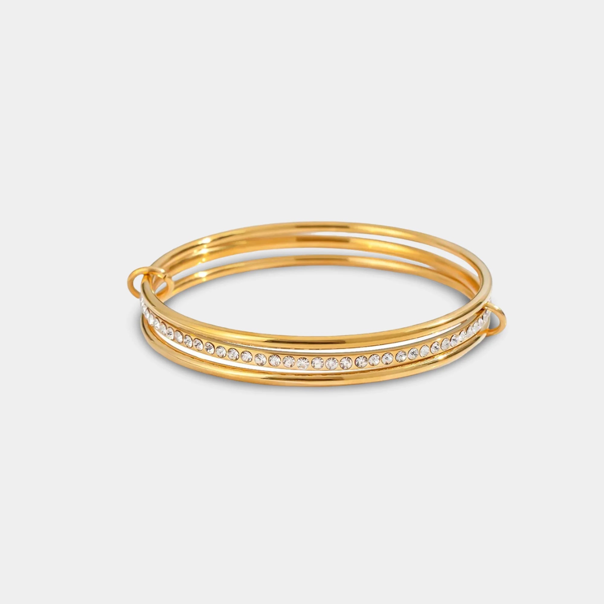 Triple-Interlocked Stackable Bangle - MH ELEGANCE - Triple-Interlocked Stackable Bangle -