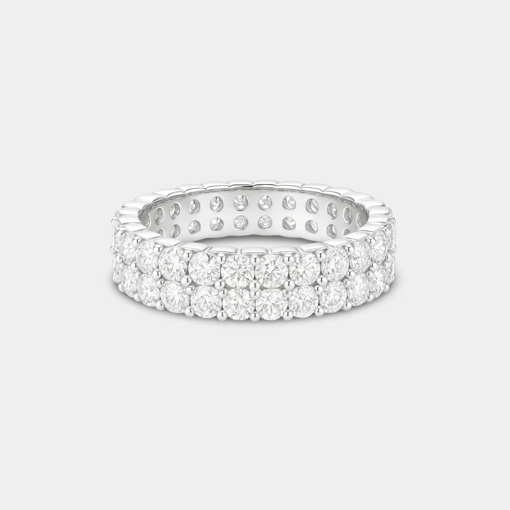 Two Row Round-Cut Eternity Ring - MH ELEGANCE - Two Row Round-Cut Eternity Ring -