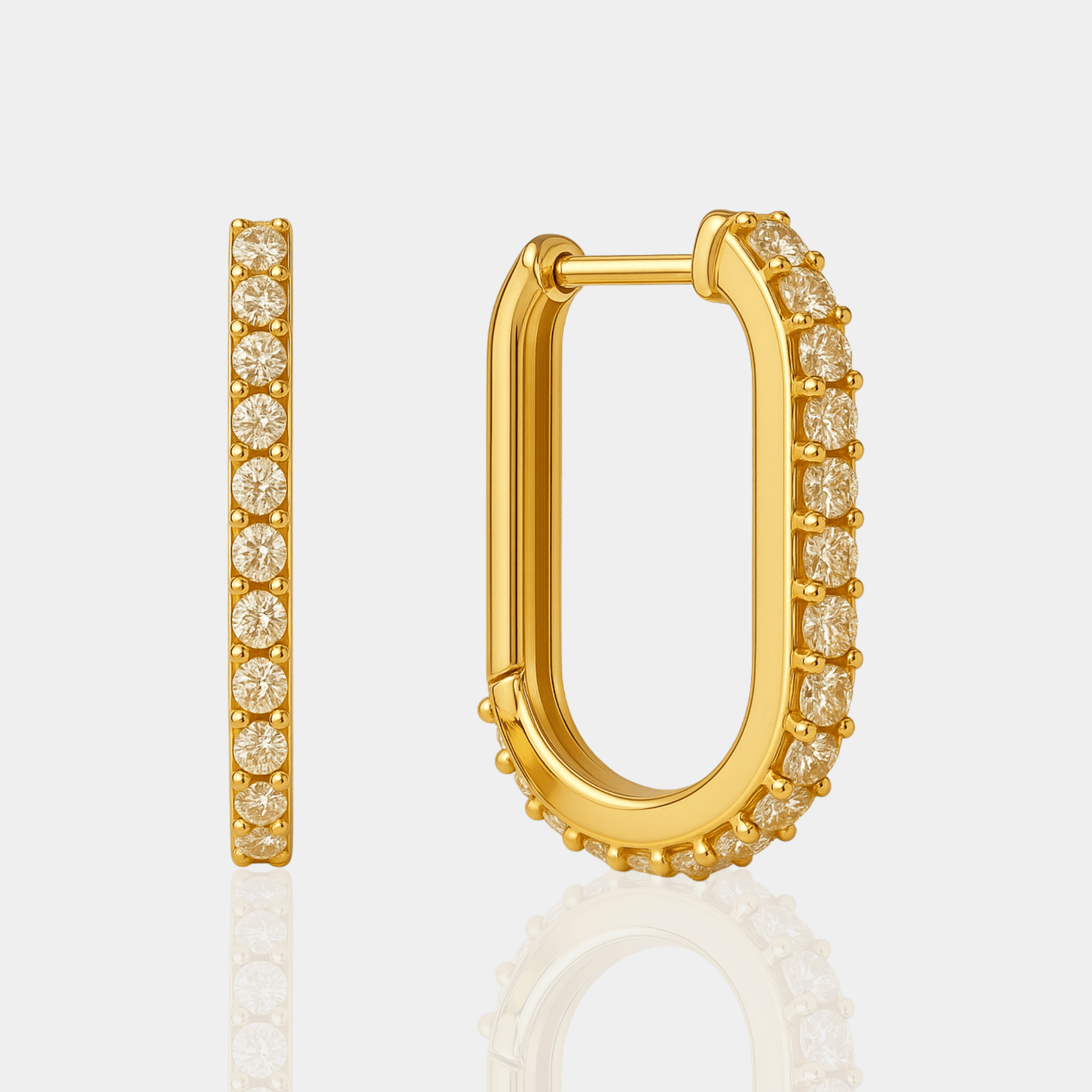 U-Shaped Huggie Earrings | 14K Gold | Sleek Modern Everyday Hoops – MH ELEGANCE - MH ELEGANCE - U-Shaped Huggie Earrings - MH ELEGANCE -