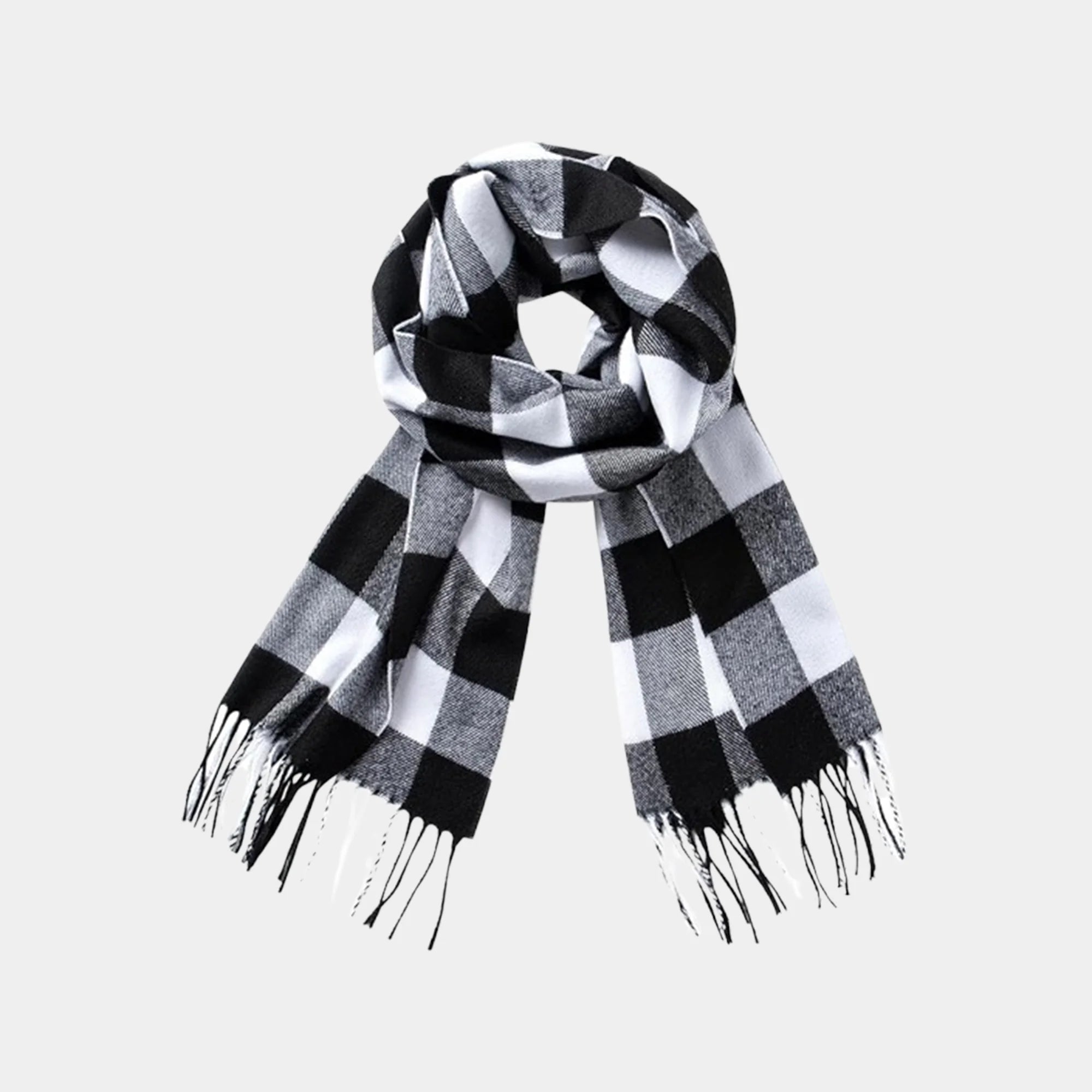 Ultra-Soft Buffalo Plaid Scarf | Warm Winter Essential | Timeless Plaid Pattern - MH ELEGANCE - Ultra-Soft Buffalo Plaid Scarf | Warm Winter Essential | Timeless Plaid Pattern -