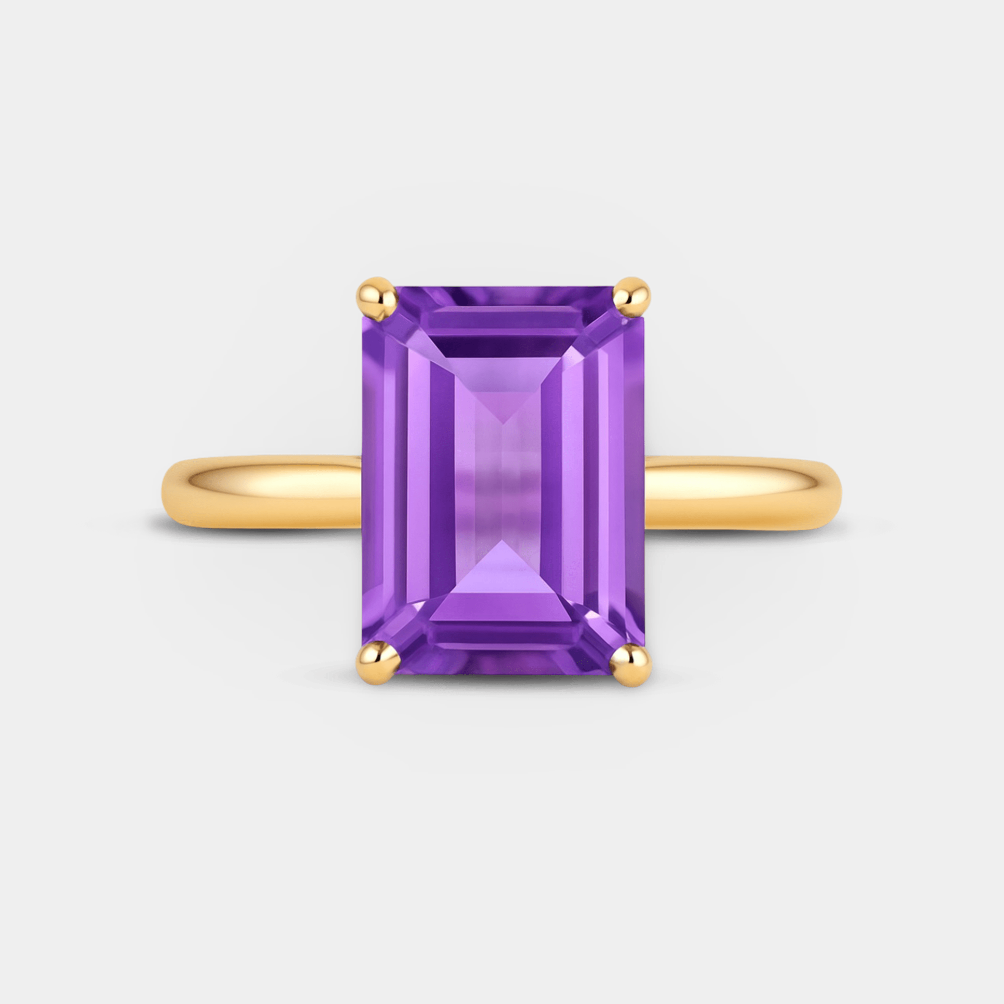 Vela Amethyst Solitaire Ring - MH ELEGANCE - Vela Amethyst Solitaire Ring - MH ELEGANCE -