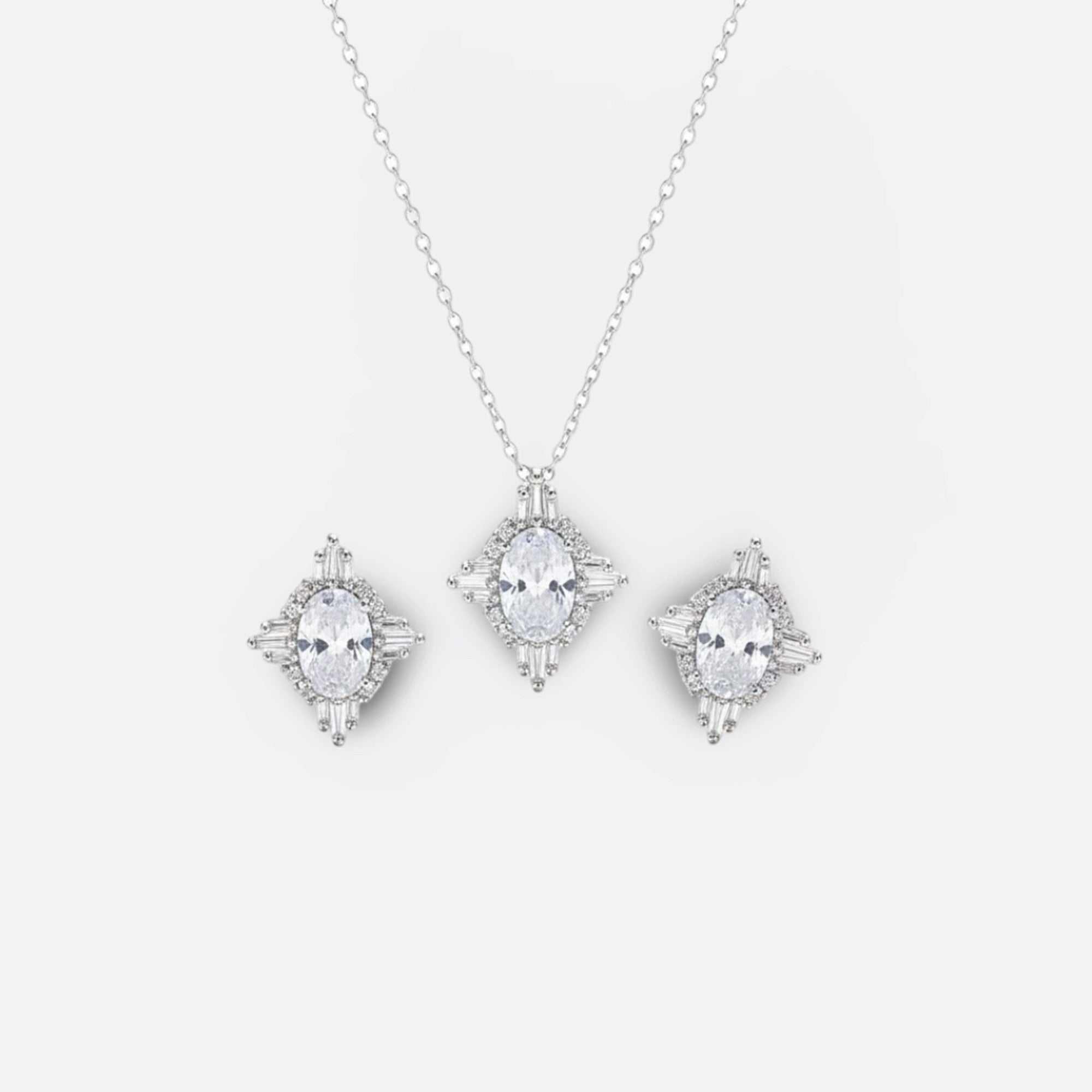 Vintage Inspired Necklace & Earrings - MH ELEGANCE - Vintage Inspired Necklace & Earrings -