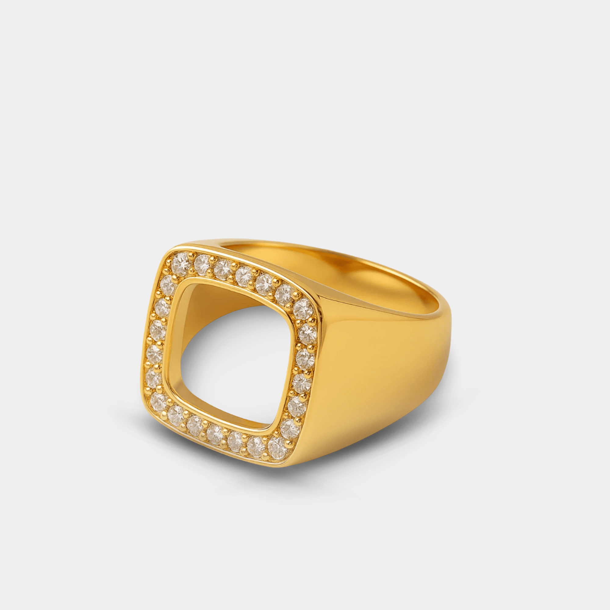 Vintage Square Zircon Ring | Princess Cut CZ Vintage Ring | 14K Gold – MH ELEGANCE - MH ELEGANCE - Vintage Square Zircon Ring - MH ELEGANCE -