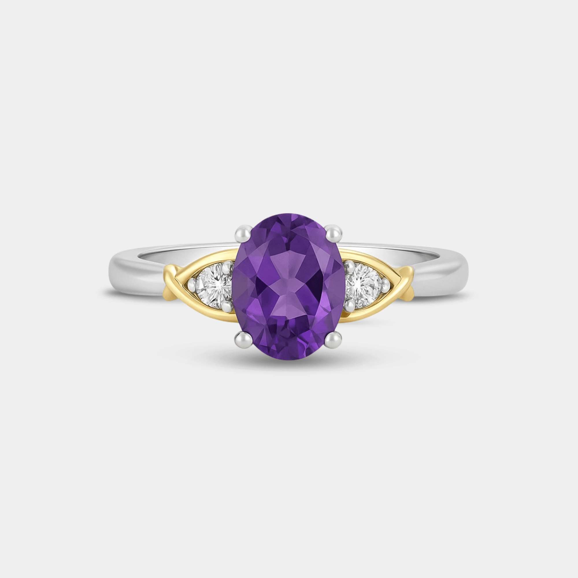 Zira Amethyst Crossover Ring - MH ELEGANCE - Zira Amethyst Crossover Ring - MH ELEGANCE -