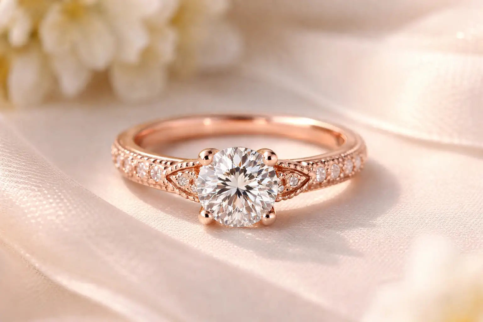 Rose Gold Wedding Ring, Mh elegance