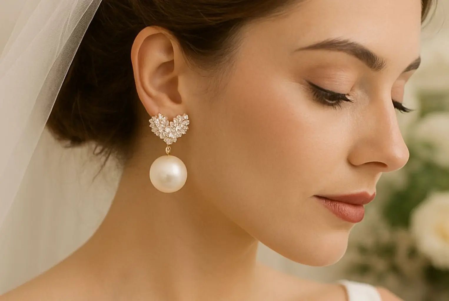 Shop Heart-Shaped Pearl Earrings: The Perfect Blend of Romance and Elegance - MH ELEGANCE