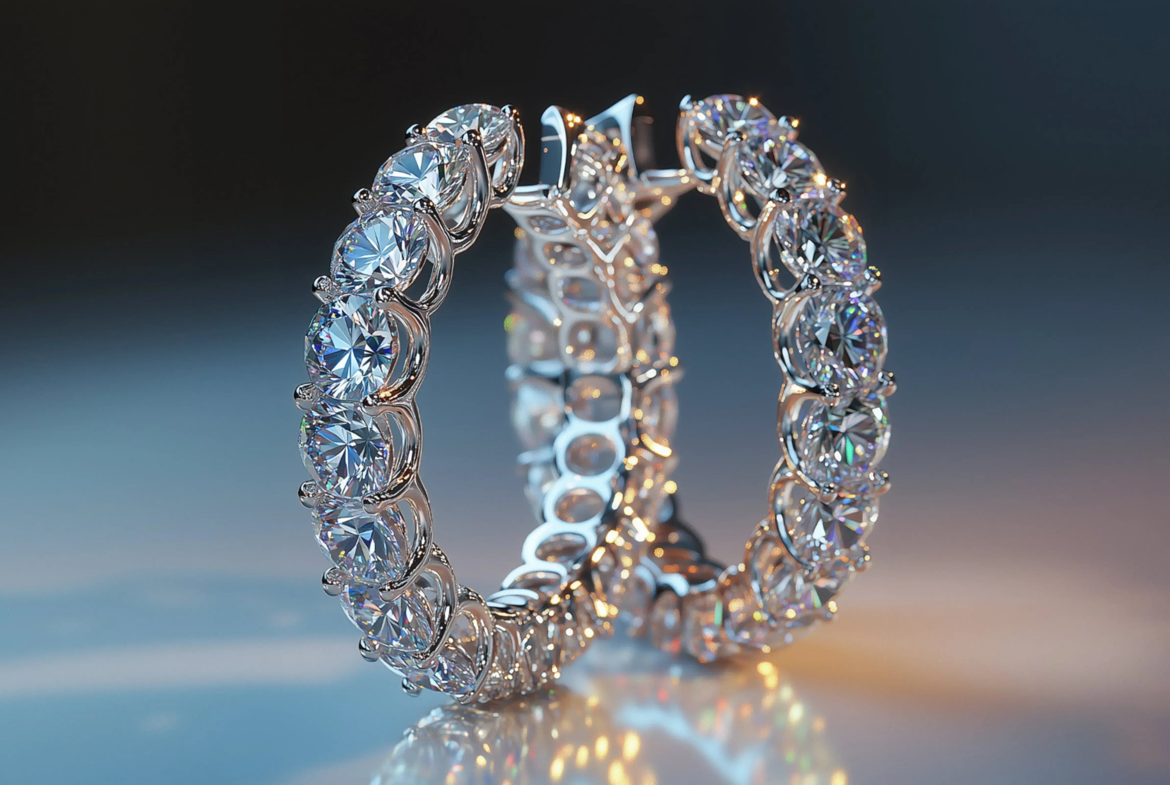 Diamond Hoop Earrings for Women