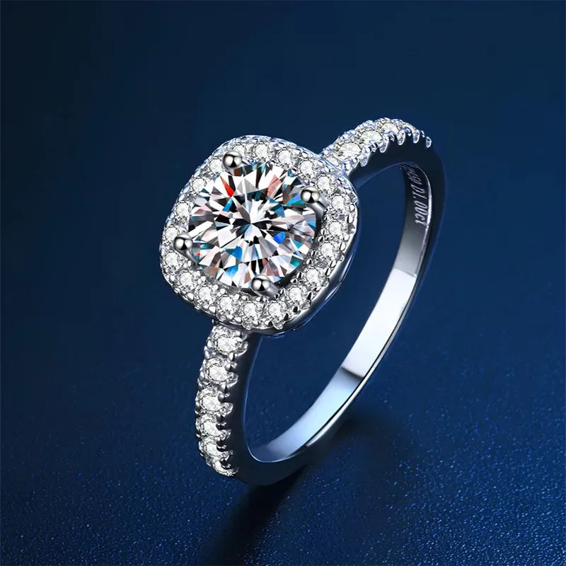 Luxury Moissanite Halo Ring