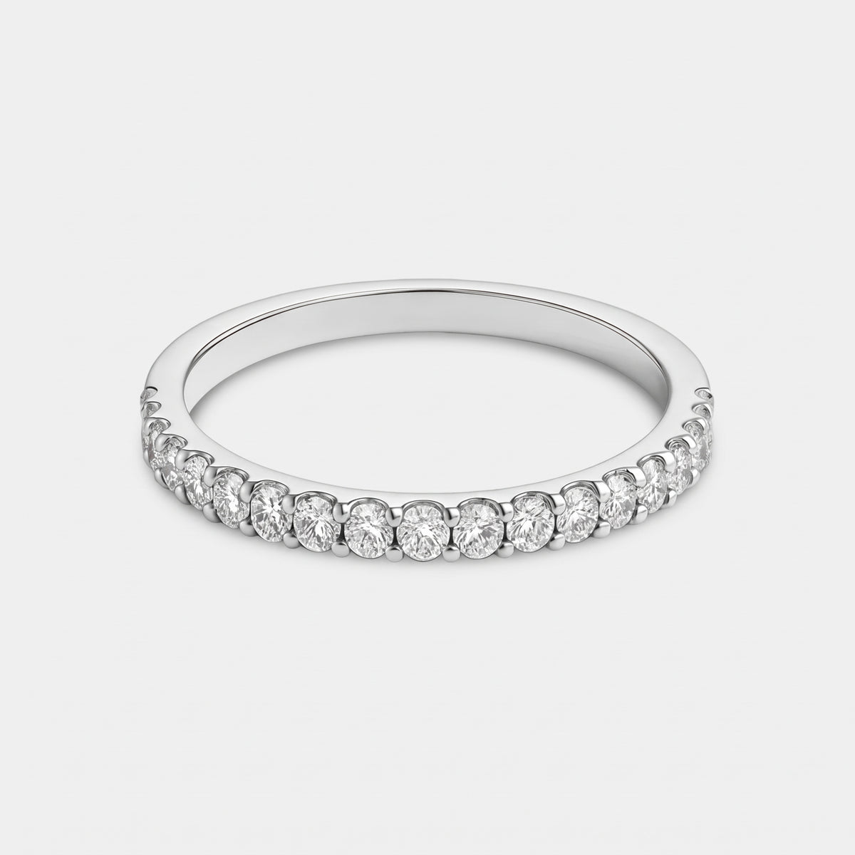 Lyra Moissanite Half Eternity Band – 925 Sterling Silver Anniversary Ring