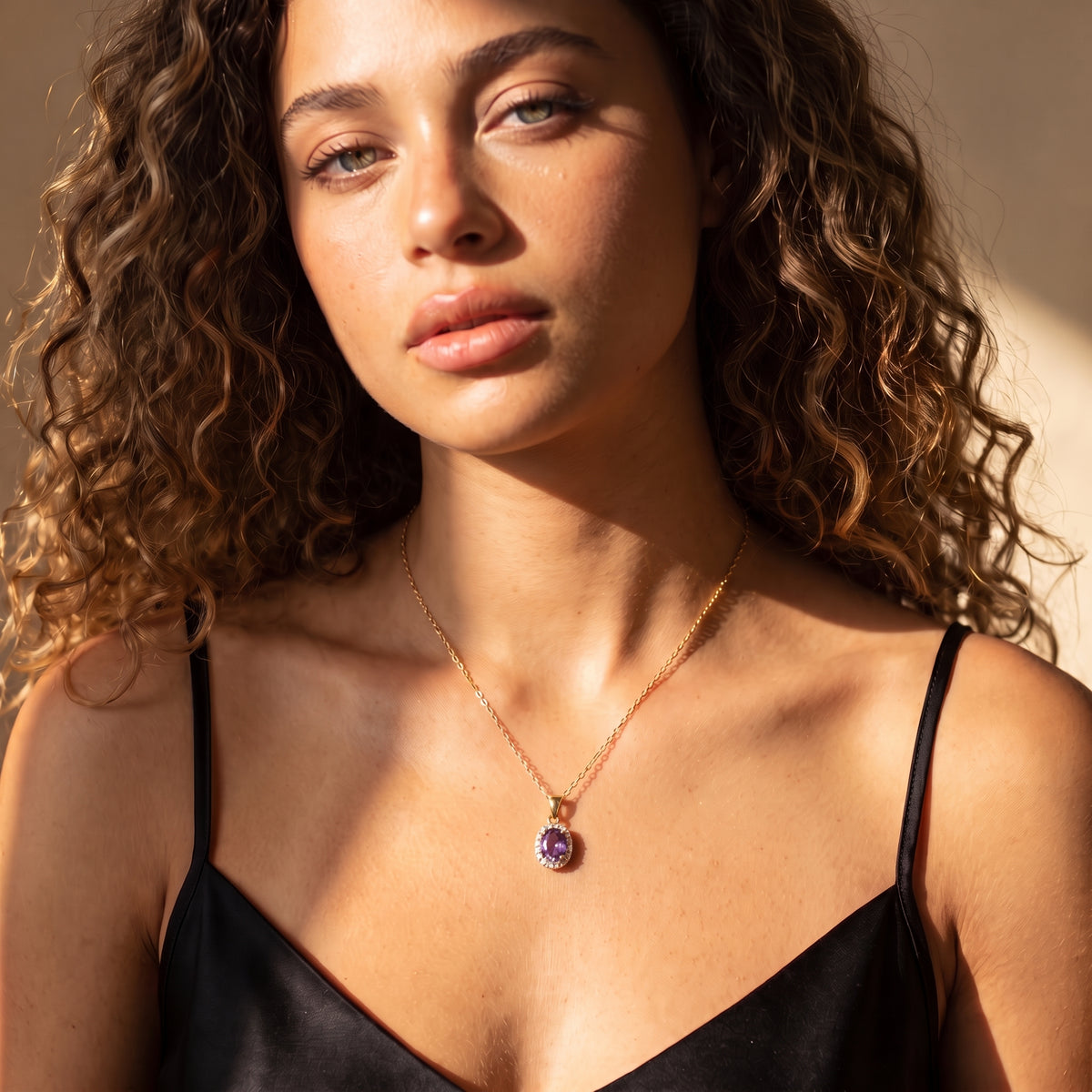Collar colgante Aura Amatista Halo