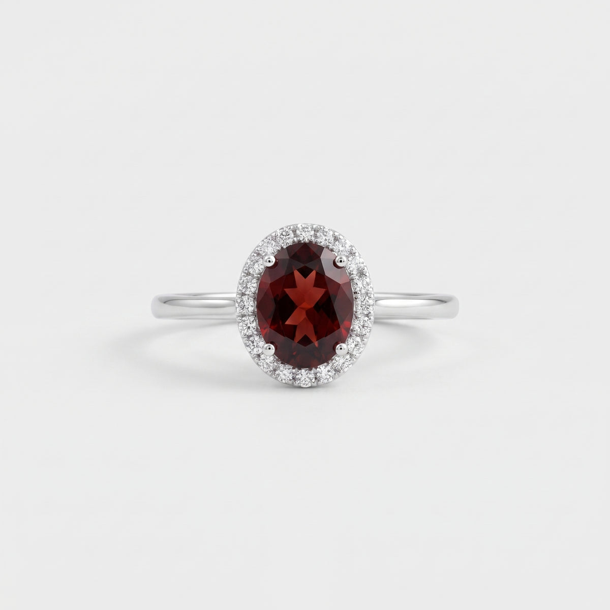 Bague Halo Aria en grenat
