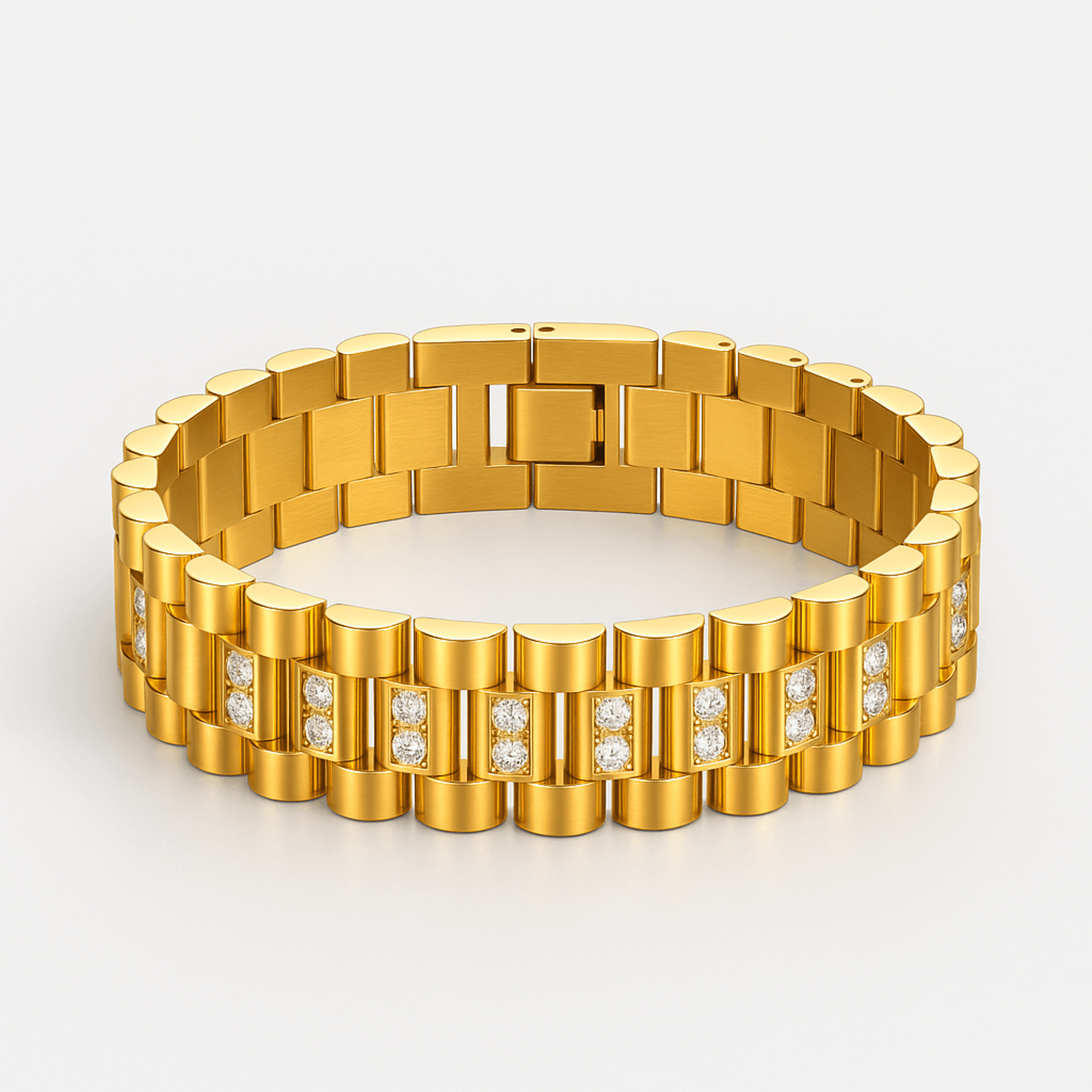 14K Gold Chain Bracelet | Watch-Strap Inspired Design | Unisex Premium Craftsmanship – MH ELEGANCE - MH ELEGANCE - Watch Strap Inspired Chain Bracelet - MH ELEGANCE - Bracelet