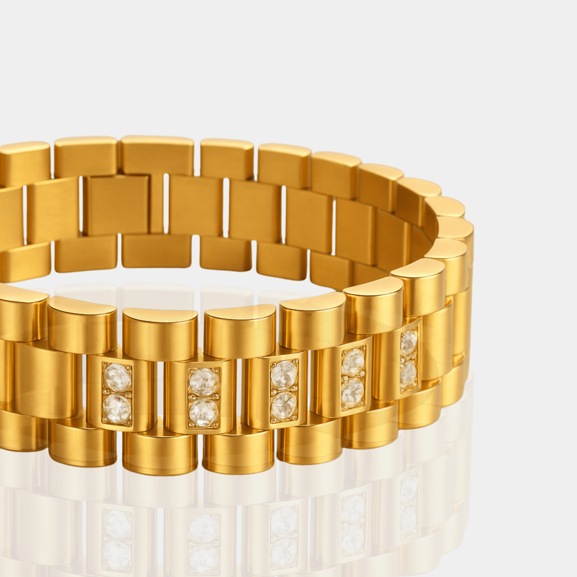 14K Gold Chain Bracelet | Watch-Strap Inspired Design | Unisex Premium Craftsmanship – MH ELEGANCE - MH ELEGANCE - Watch Strap Inspired Chain Bracelet - MH ELEGANCE - Bracelet