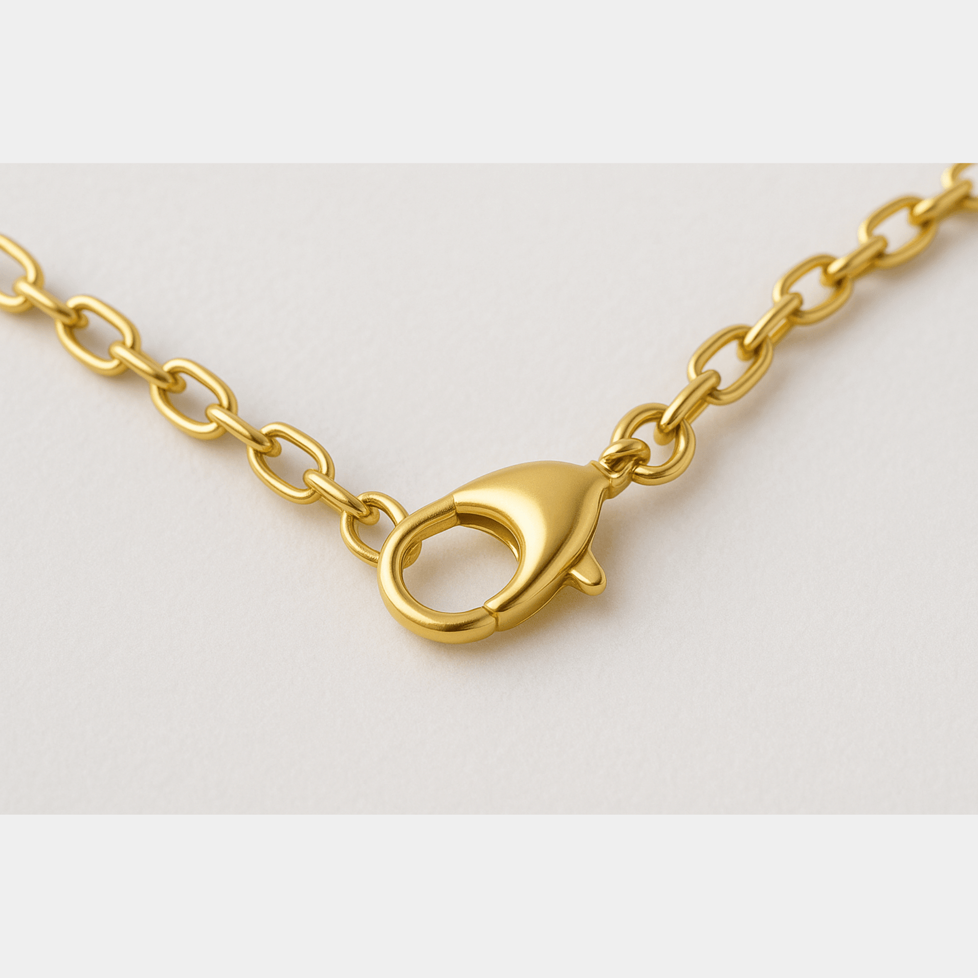 Side angle of gold circle pendant necklace on delicate 925 sterling silver cable chain